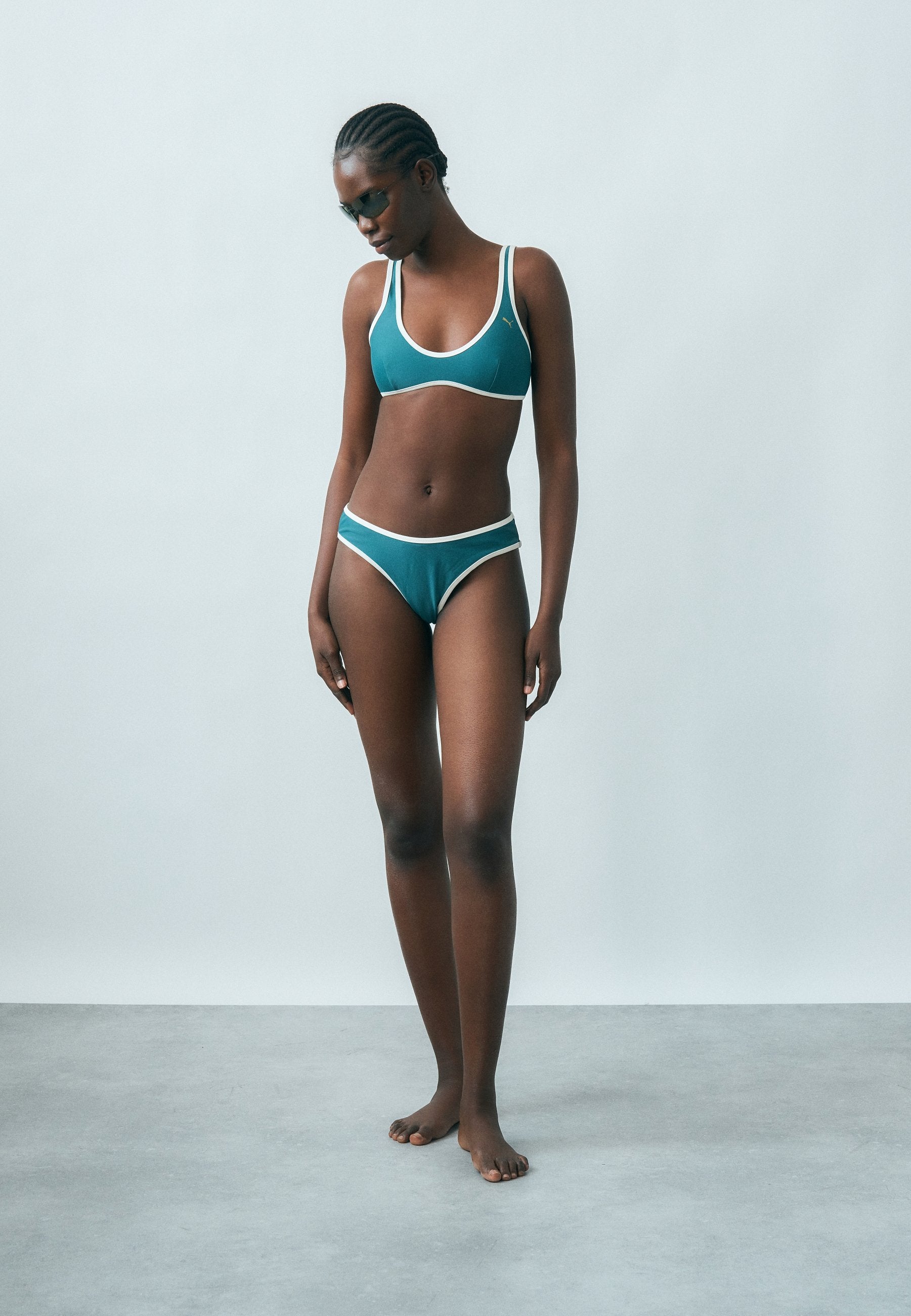 SWIM WOMEN REVERSIBLE BRIEFS - Bikini bottoms - emerald ice/navy