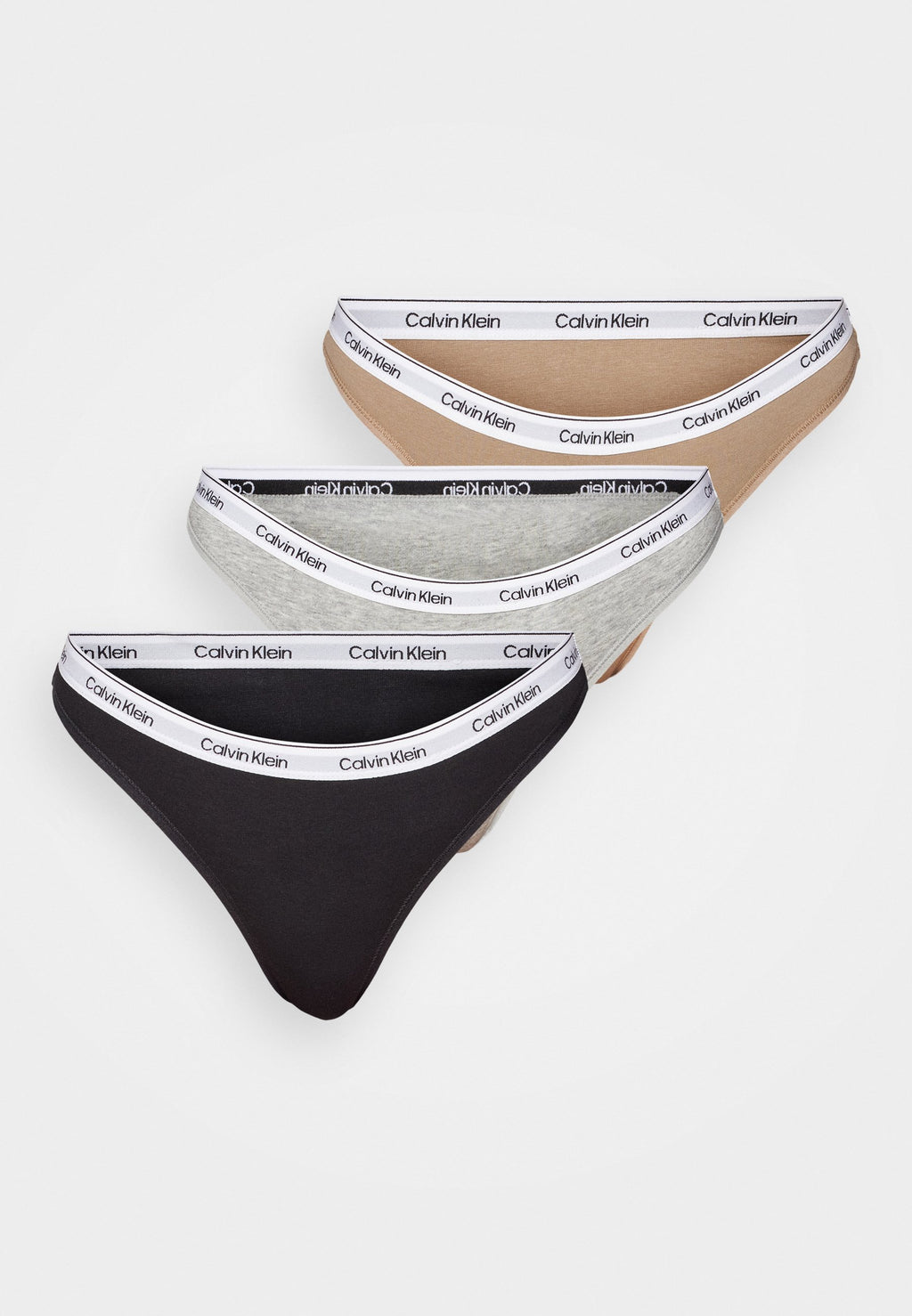 THONG LOGO ICON 3 PACK  - Thong - black/grey heather/café fun