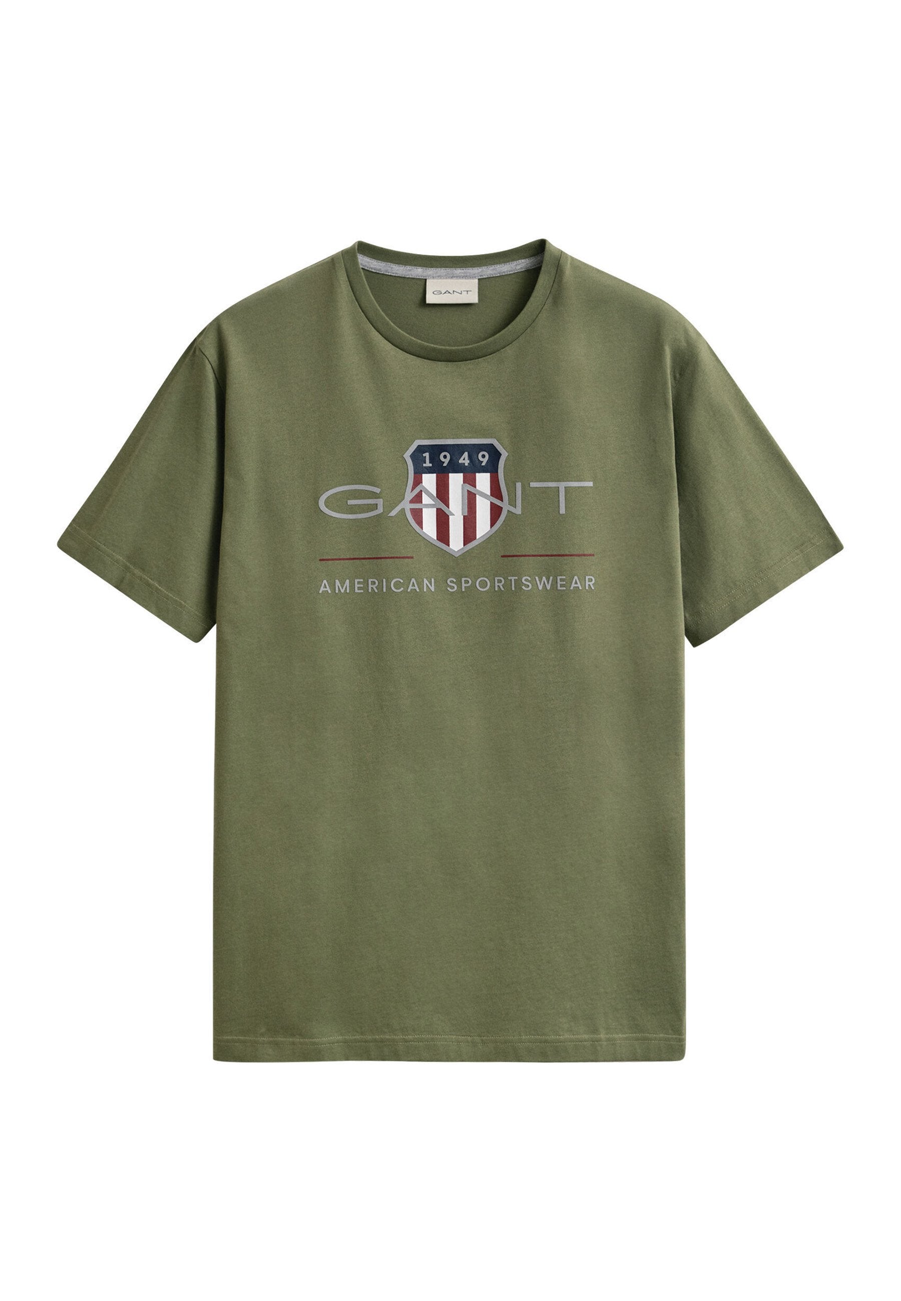 REG ARCHIVE SHIELD SS T-SHIRT - قميص مطبوع - أخضر أعشاب جاف