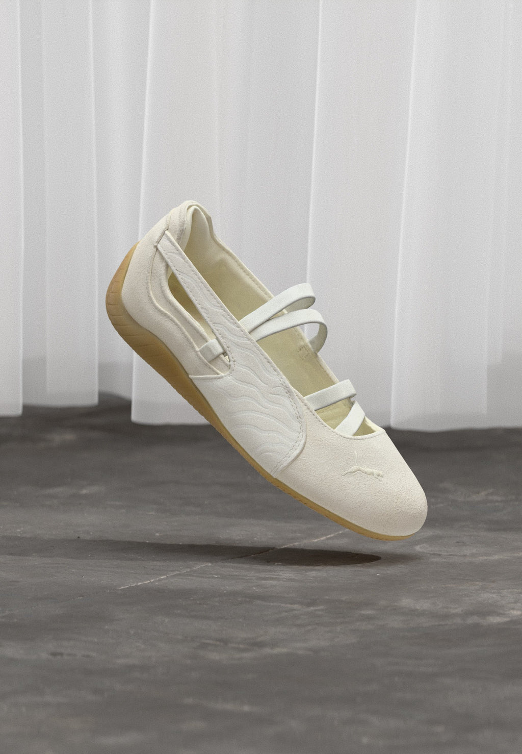 SPEEDCAT BALLET SAND - Ankle strap ballet pumps - alpine snow/warm white