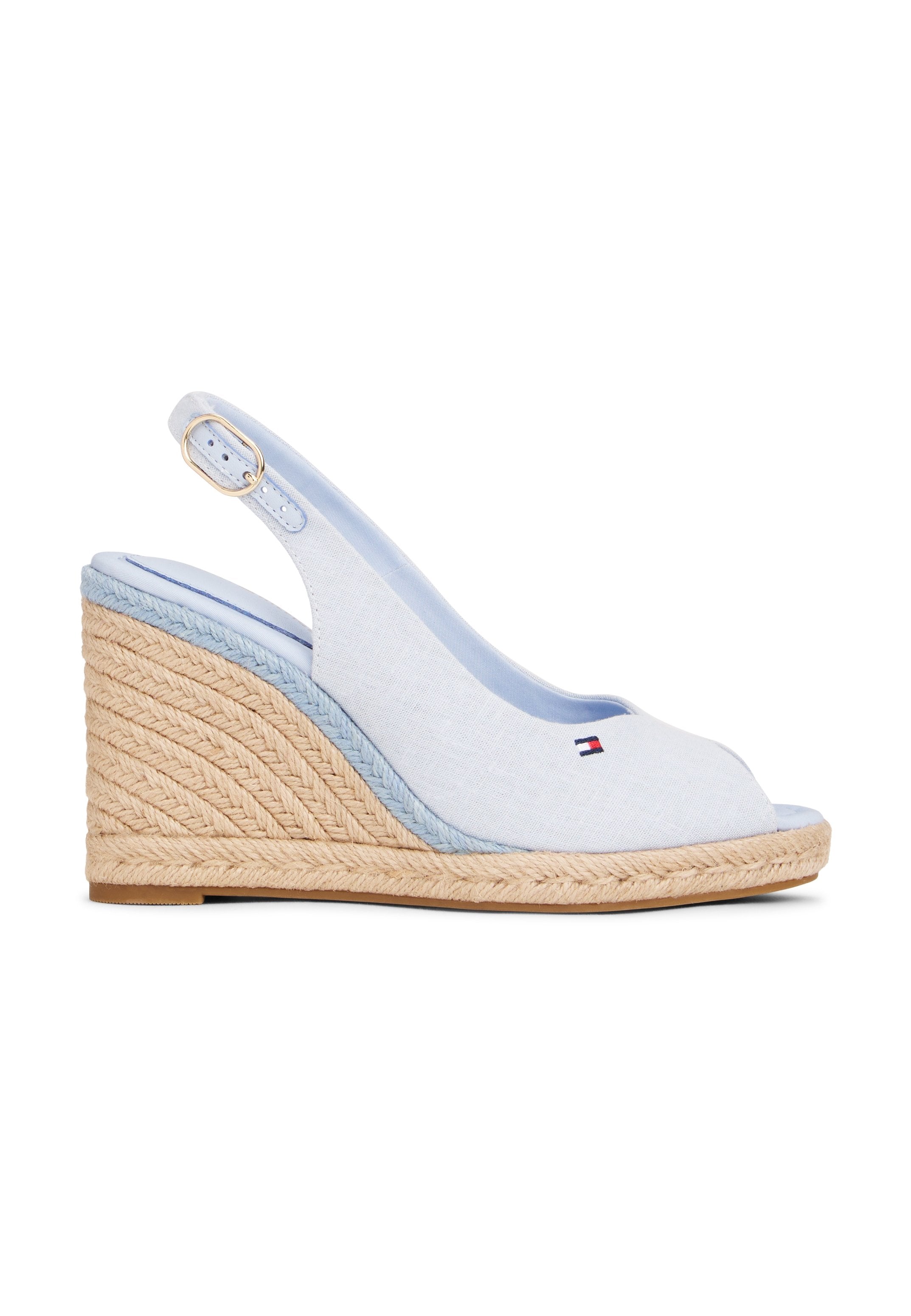 HEMP SLINGBACK WEDGE ESPADRILLES - Platform sandals - breezy blue
