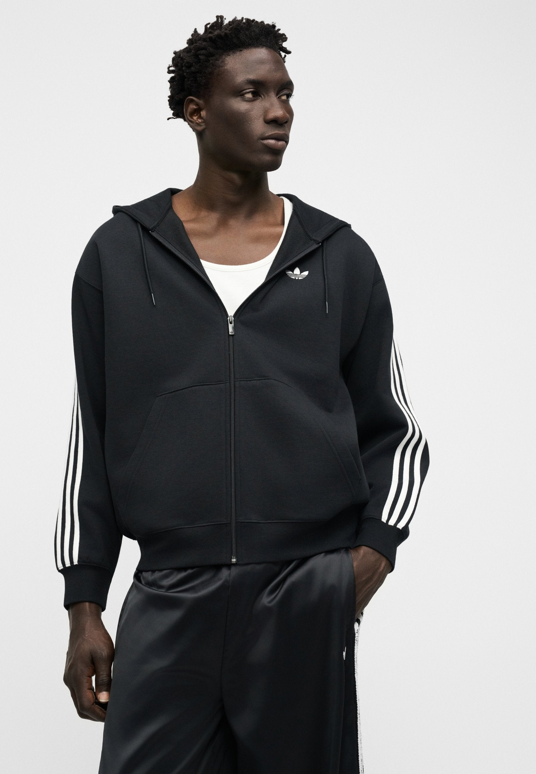 BAGGY HOODIE UNISEX - Zip-up sweatshirt - black