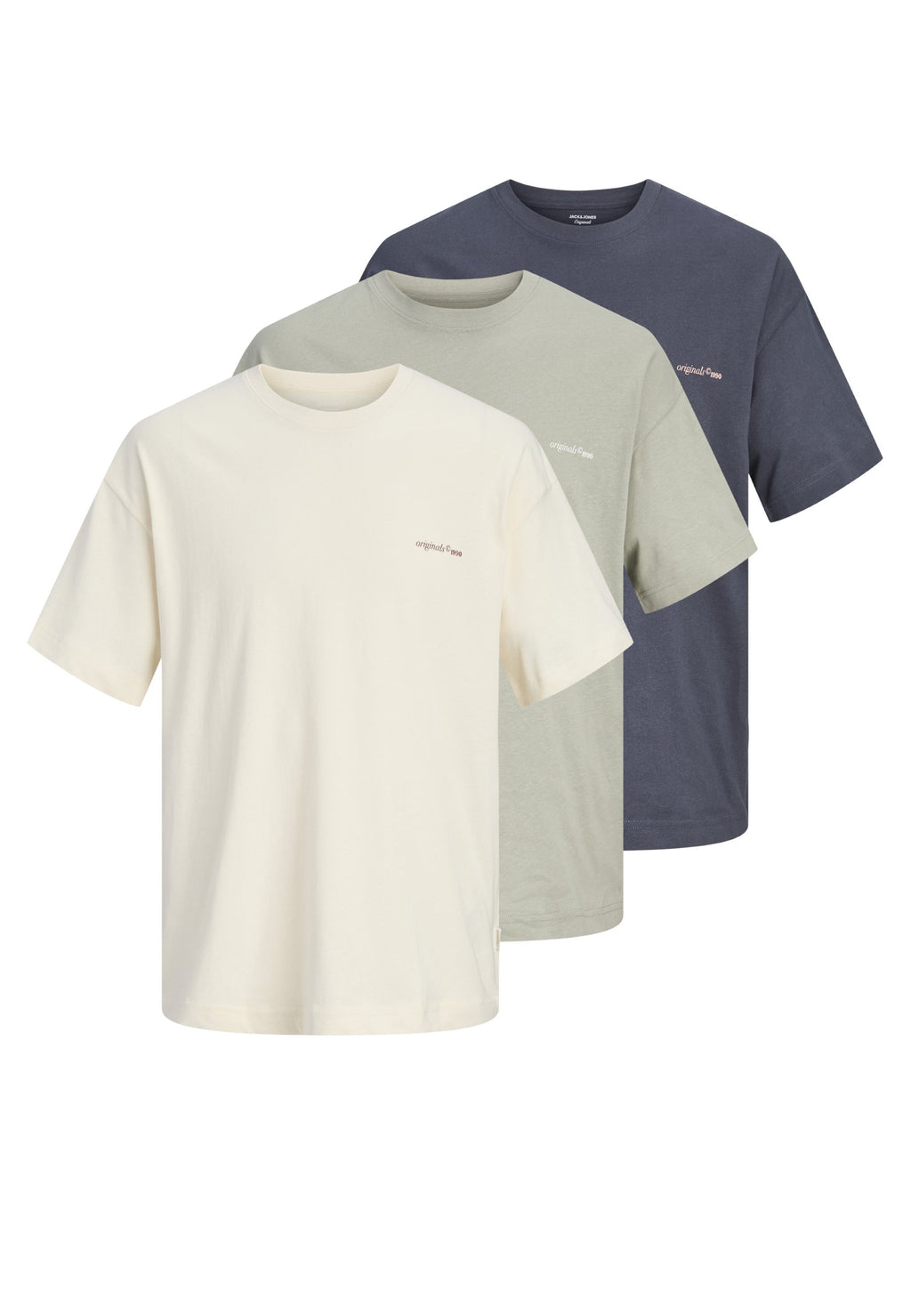 JORMONTAUK BACK GRAPHIC TEE 3 PACK - Print T-shirt - seagrass/odyssey grey