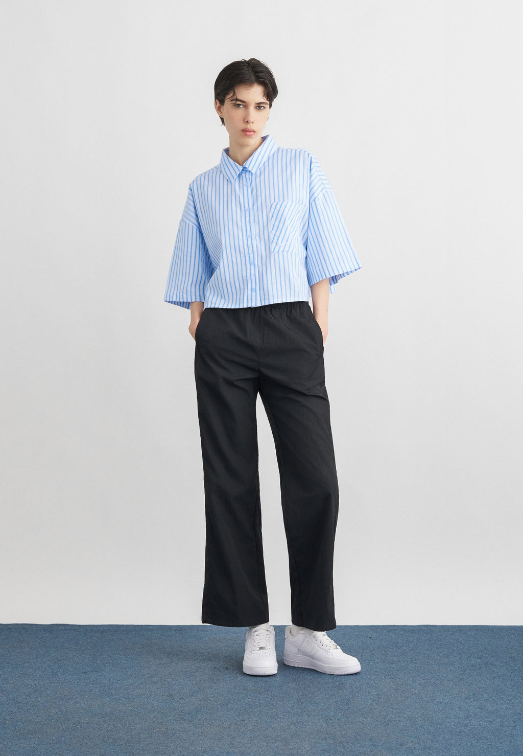 Button-down blouse - light blue