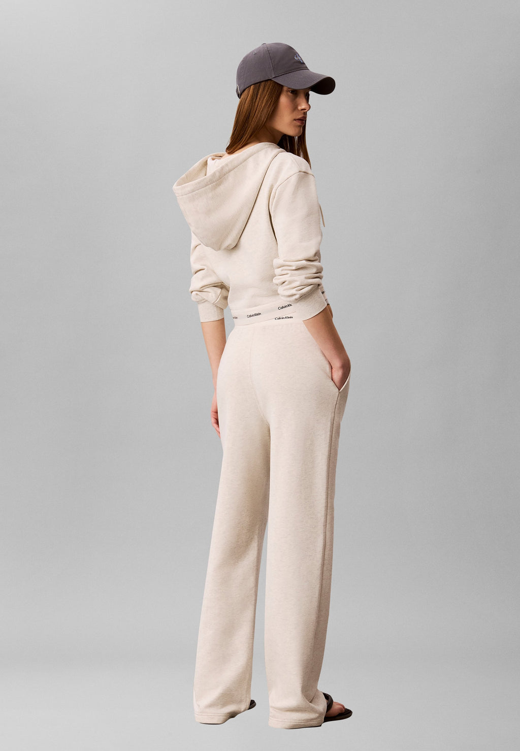 LOGO WAISTBAND TRACK PANT - Tracksuit bottoms - vanilla heather