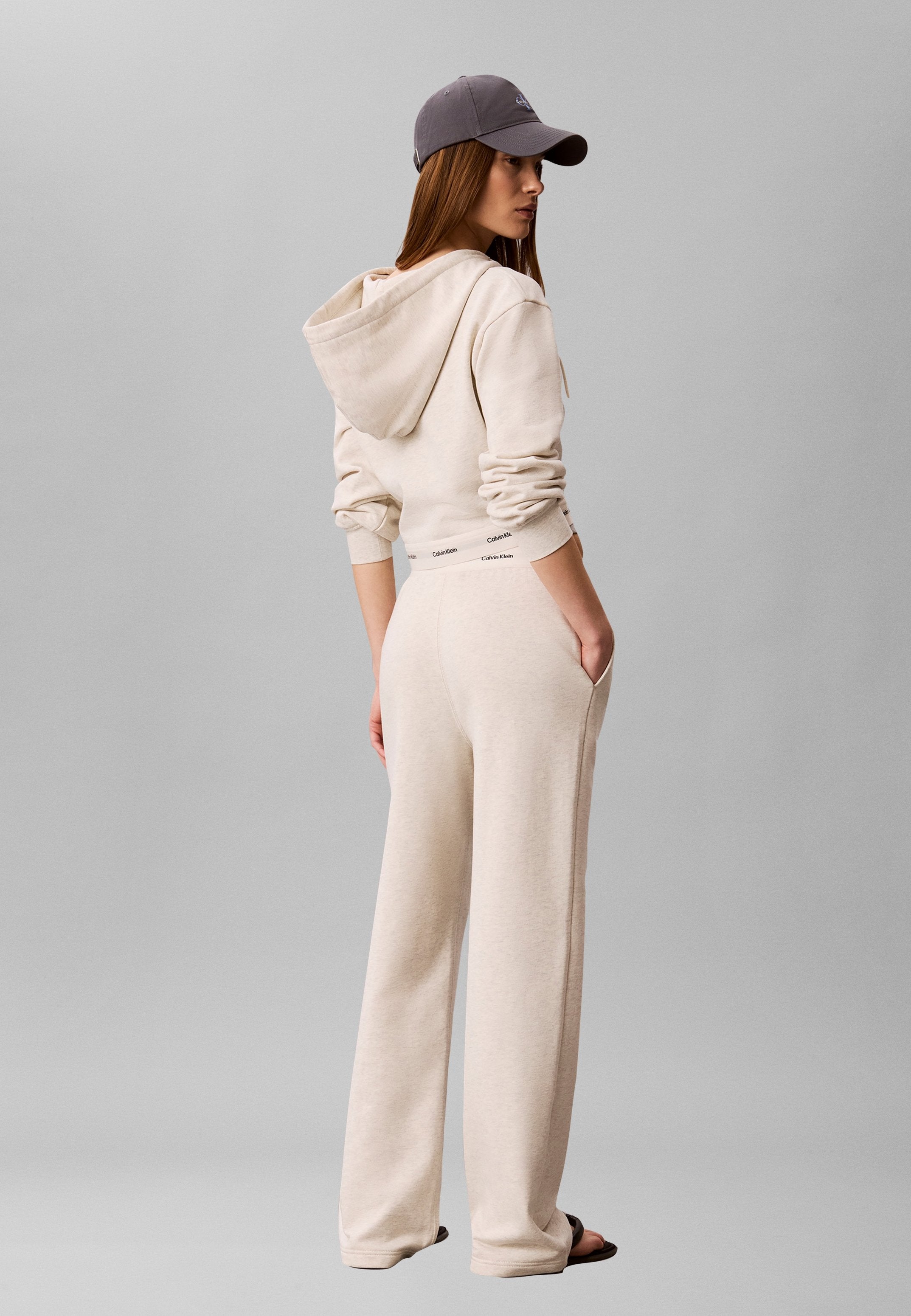 LOGO WAISTBAND TRACK PANT - Tracksuit bottoms - vanilla heather