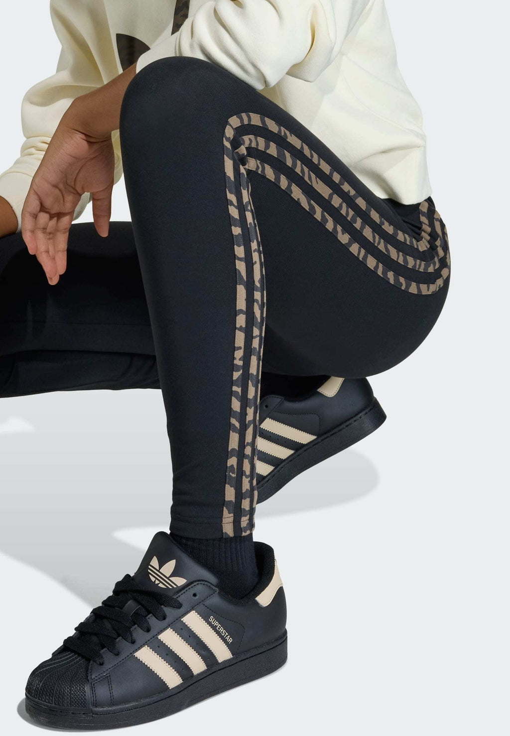 3 STRIPES  - Leggings - Trousers - black night brown