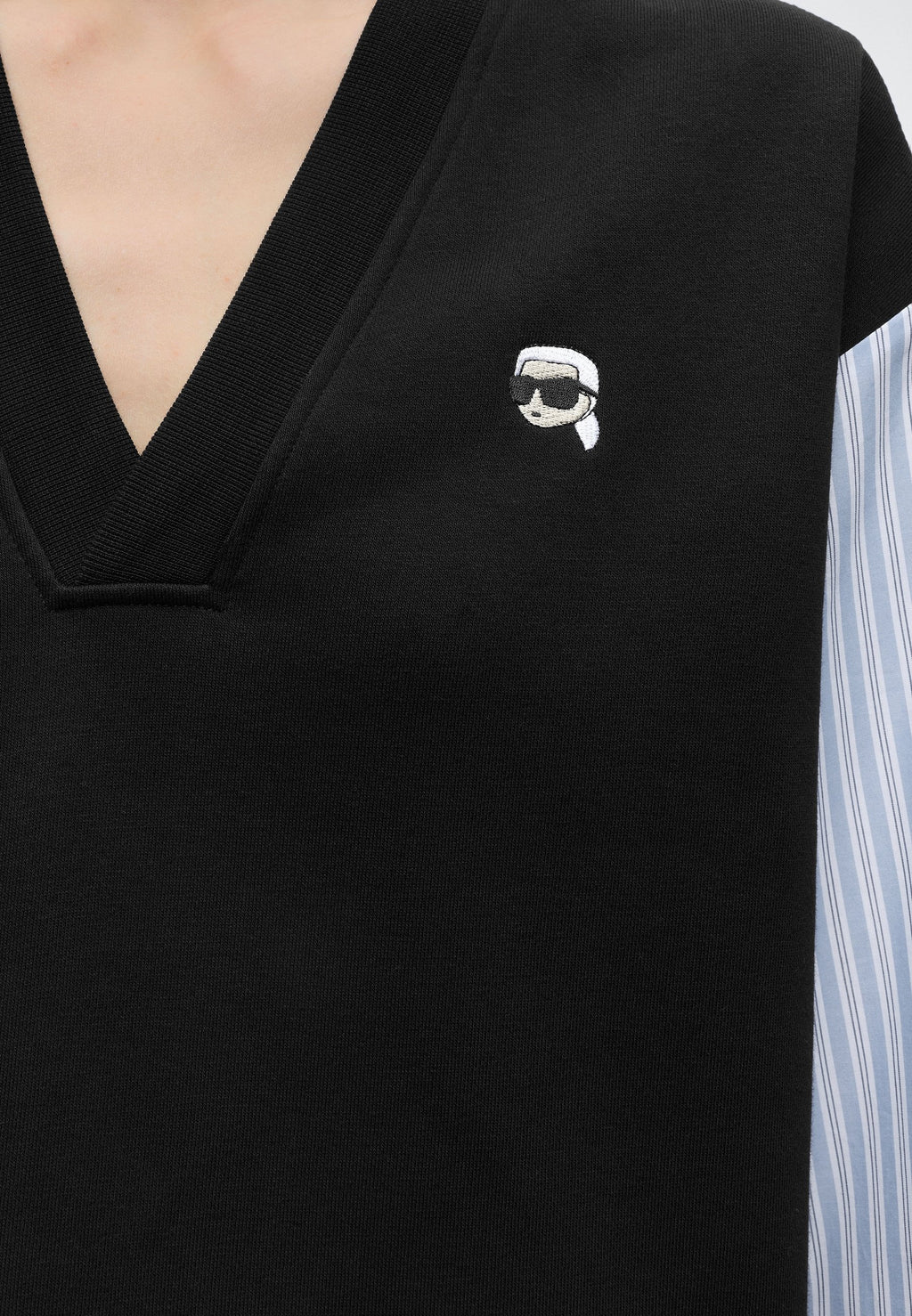 IKON FABRIC MIX  - Sweatshirt - black-kblue stripes