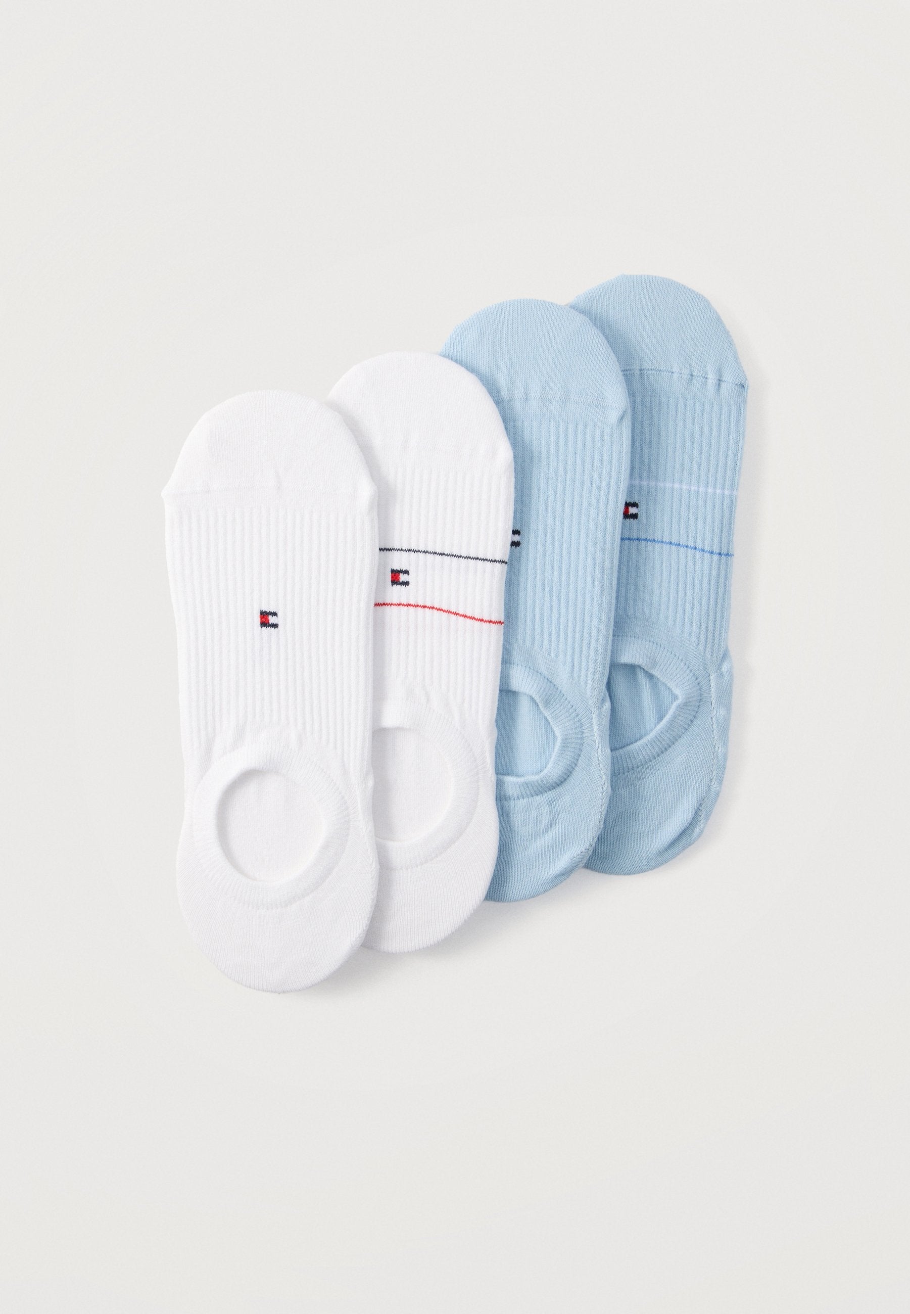 4 PACK - Invisible socks - white/light blue