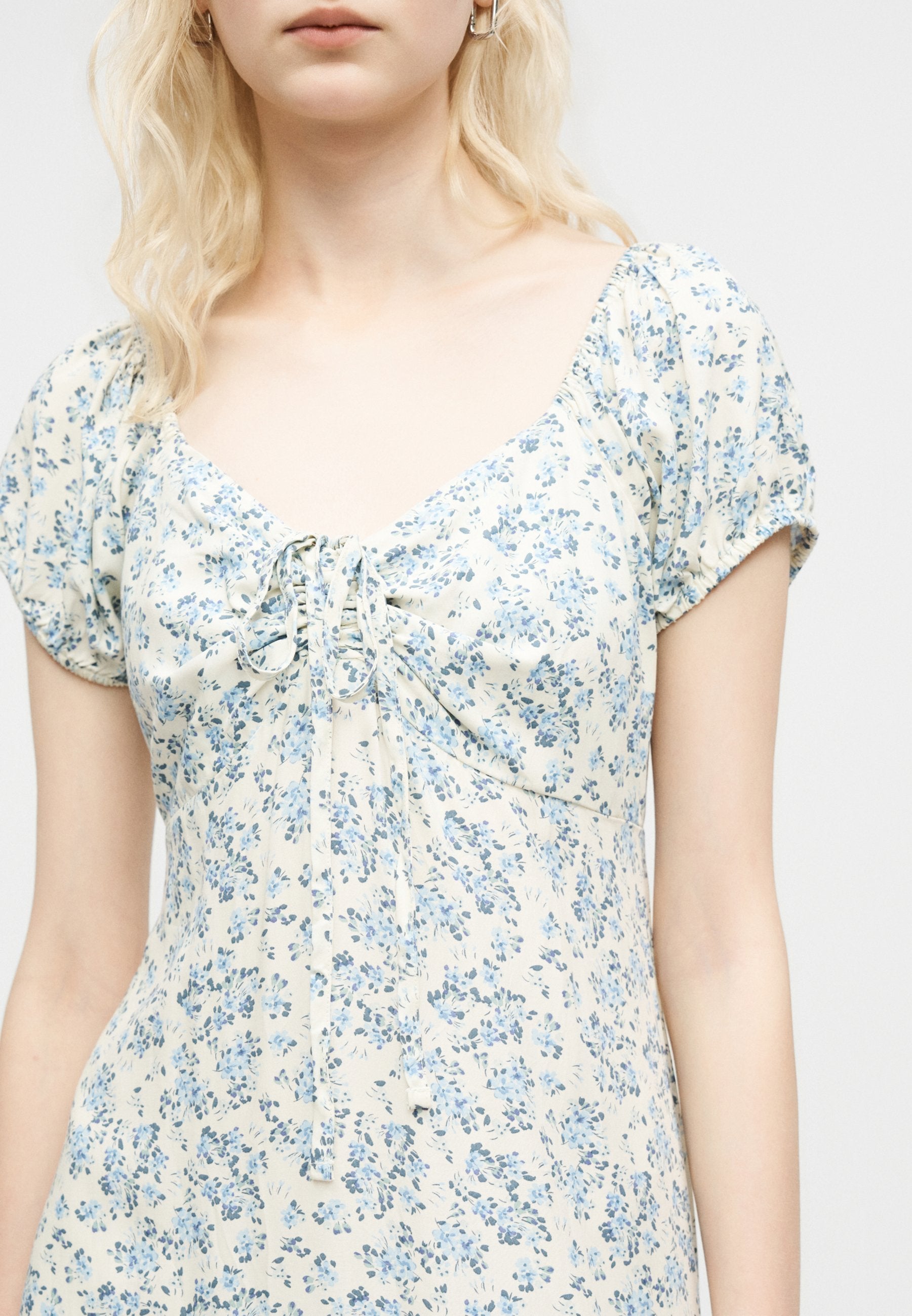 TIE PUFF MAXI - Day dress - blue