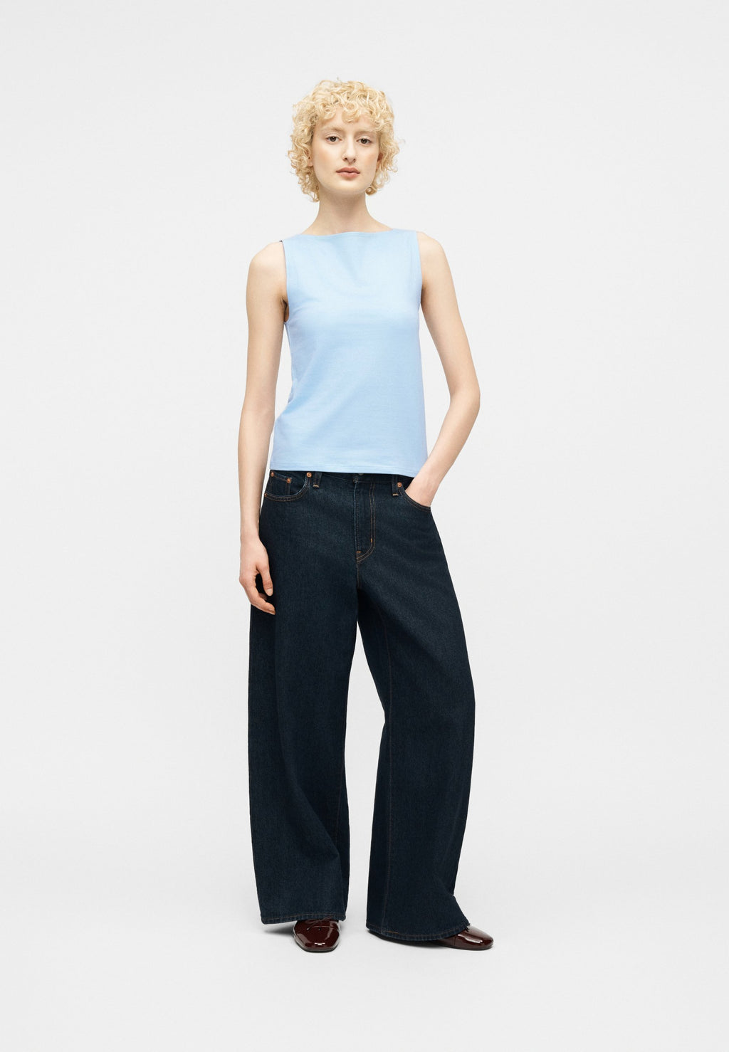 BOAT NECK TANK - Top - light blue