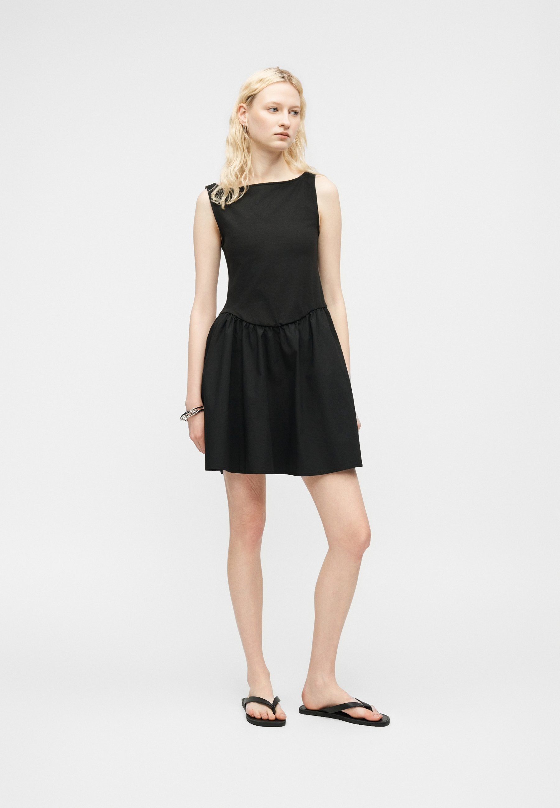 MIXED MEDIA DRESS - Jersey dress - true black