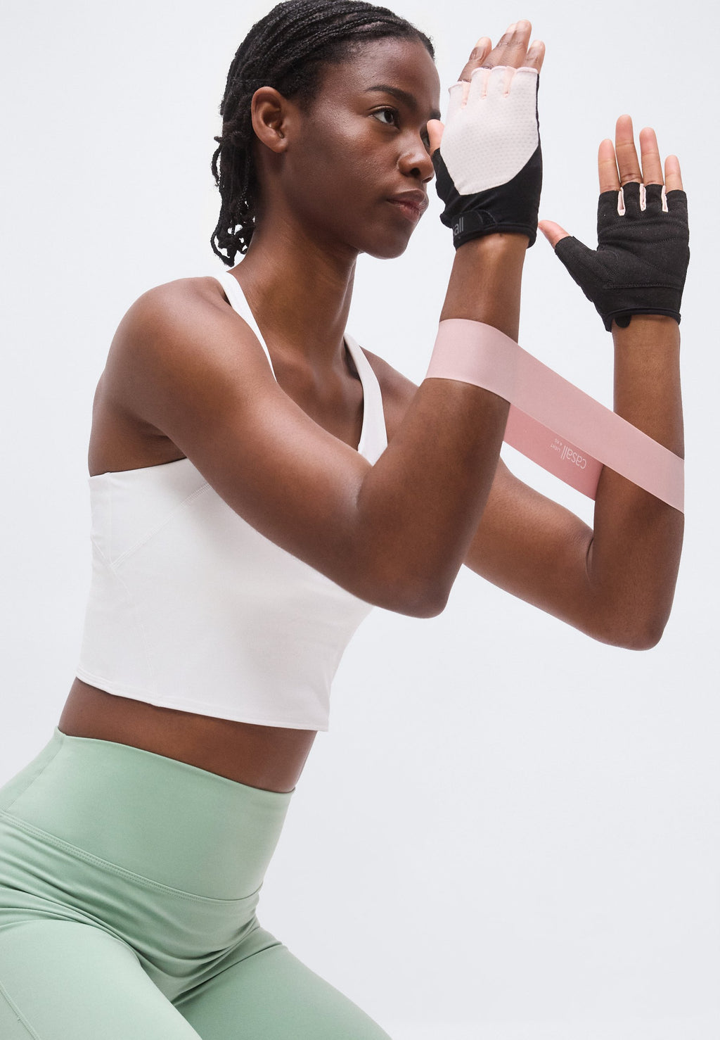 ONE - Leggings - steam/white