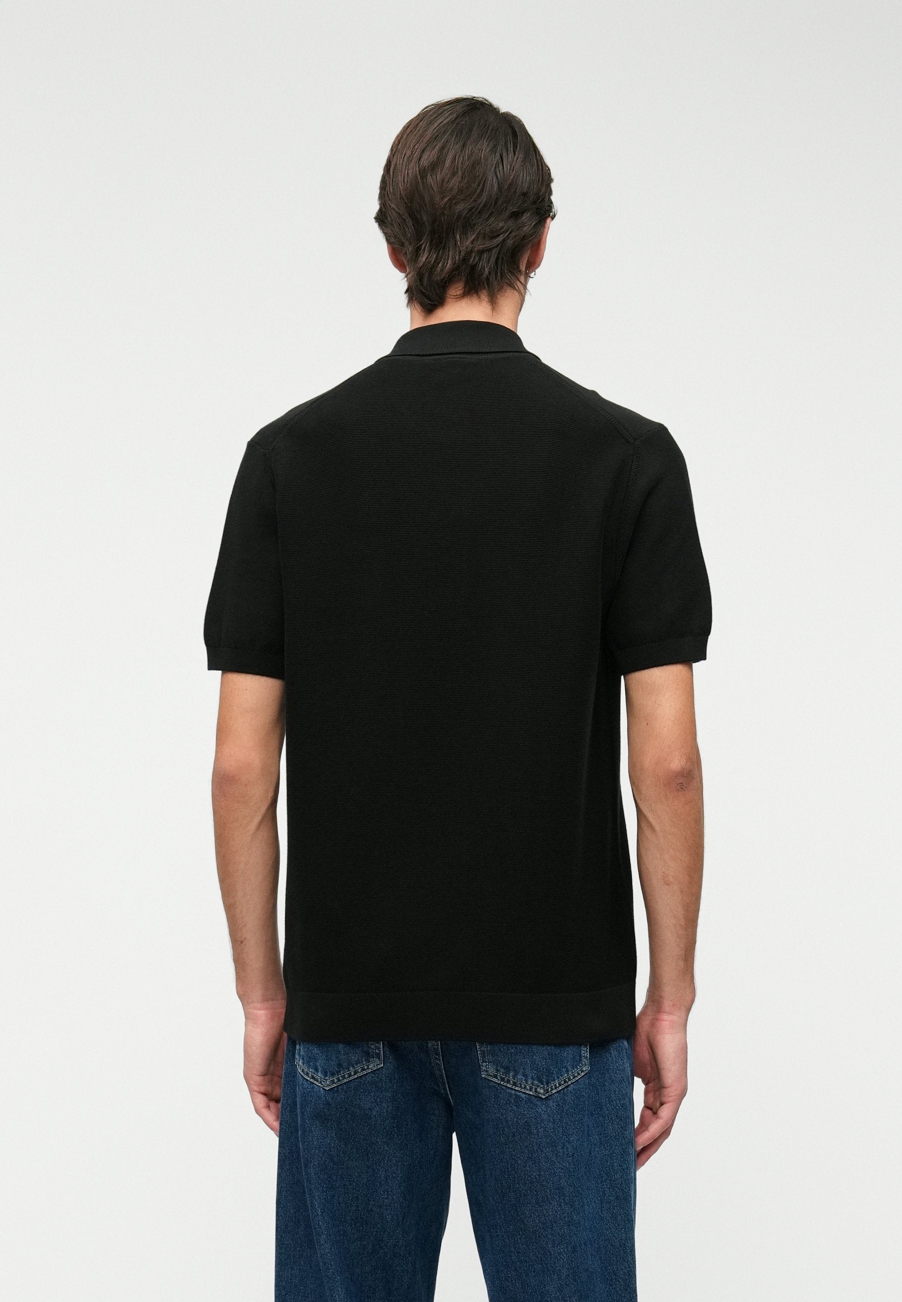 KNIT POLO - Polo shirt - black