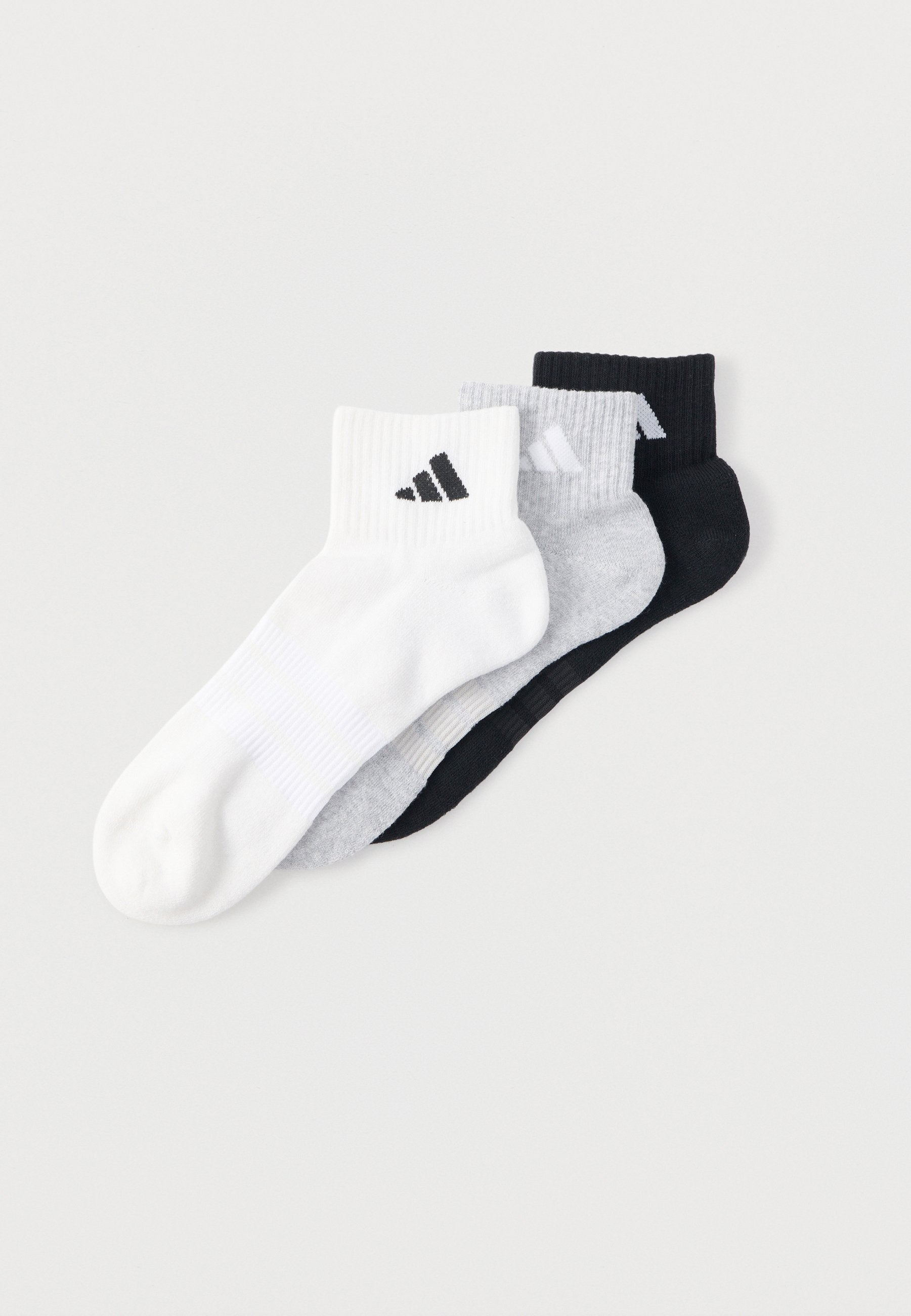 CUSHIONED SPORTSWEAR ANKLE UNISEX 3 PACK - Sneaker socks - medium grey heather/white/black