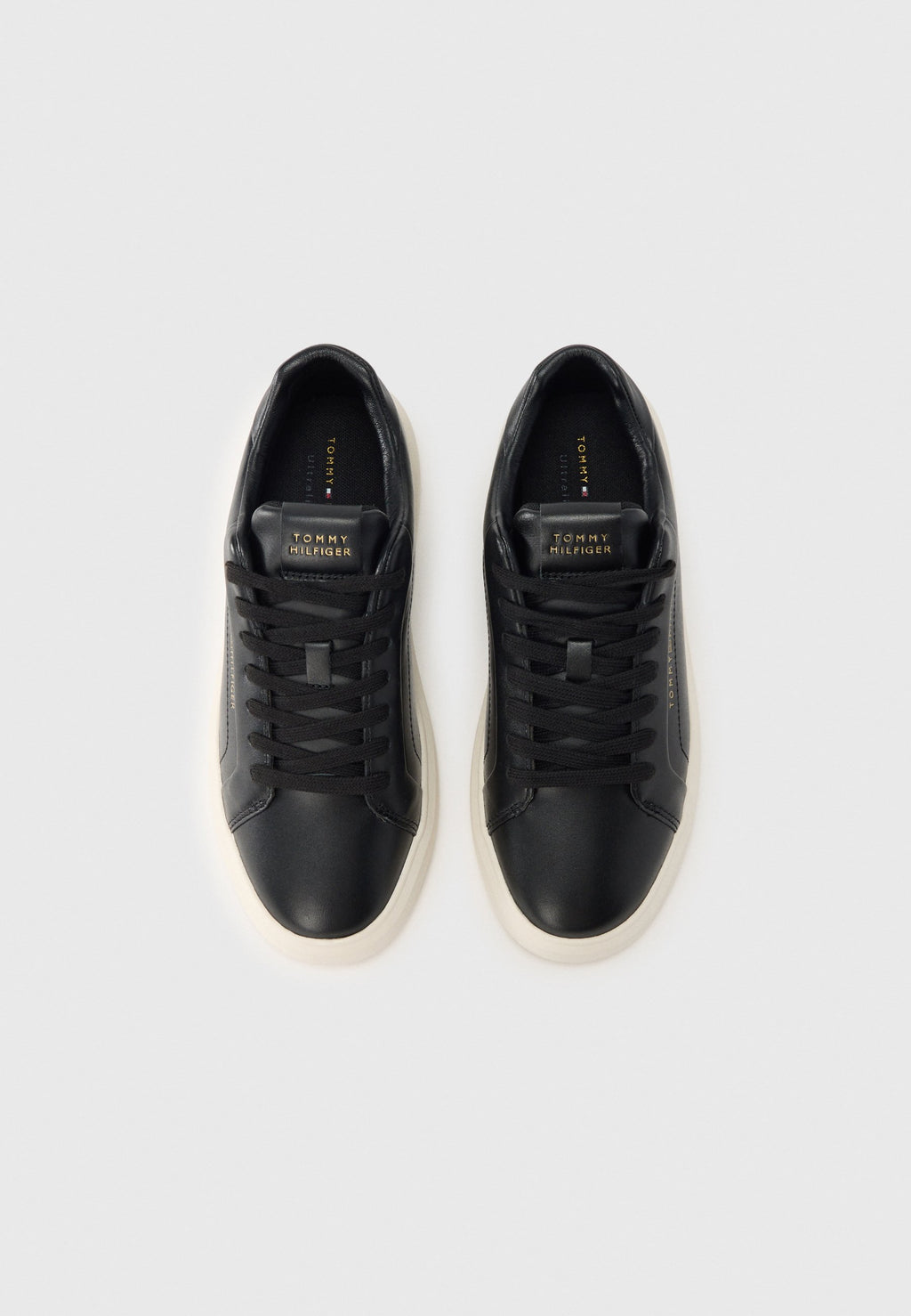 LIGHTWEIGHT LEATHER CUPSOLE COURT TRAINERS - Trainers - black