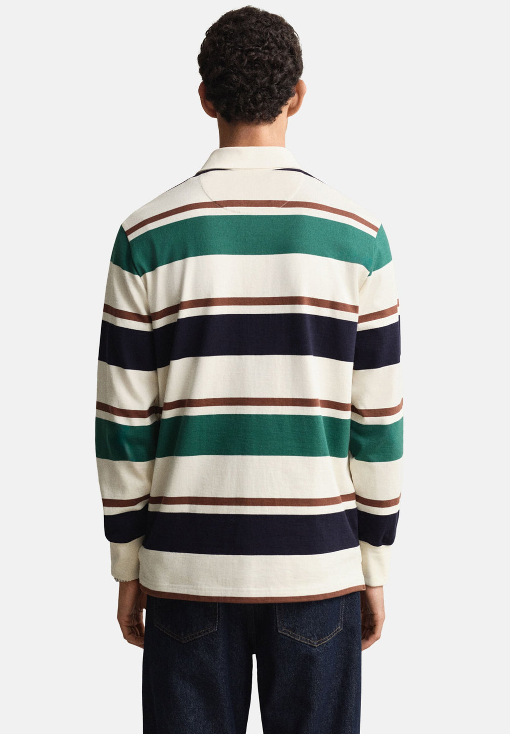 STRIPED HEAVY RUGGER - Long sleeved top - cream