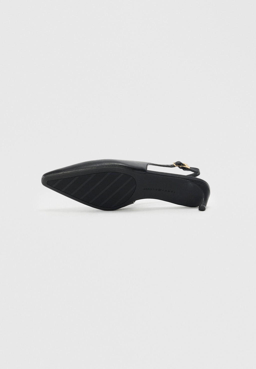 TH MONOGRAM LEATHER SLINGBACK KITTEN HEELS - Classic heels - black