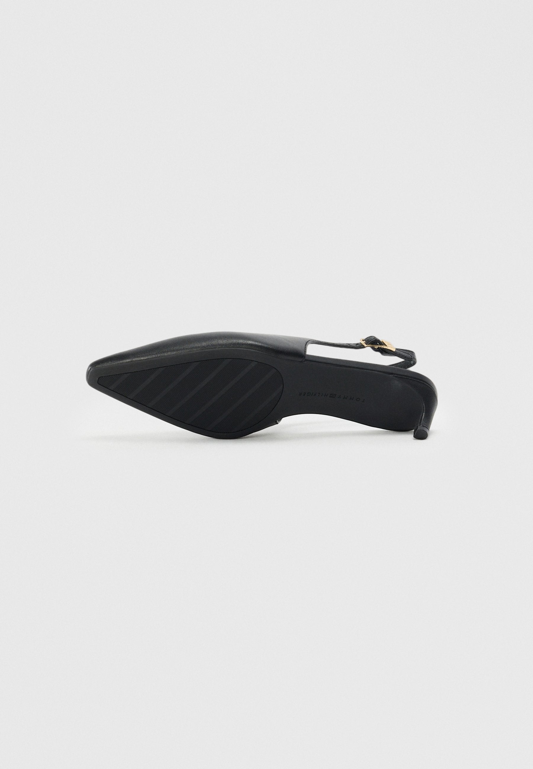 TH MONOGRAM LEATHER SLINGBACK KITTEN HEELS - Classic heels - black