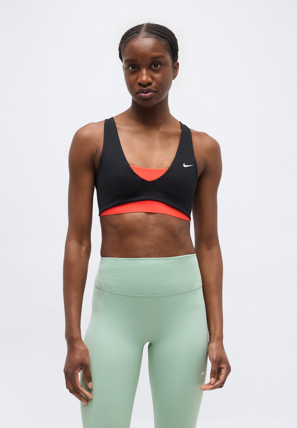 SCULPT STRAPPY BRA - Medium support sports bra - black/light crimson/white