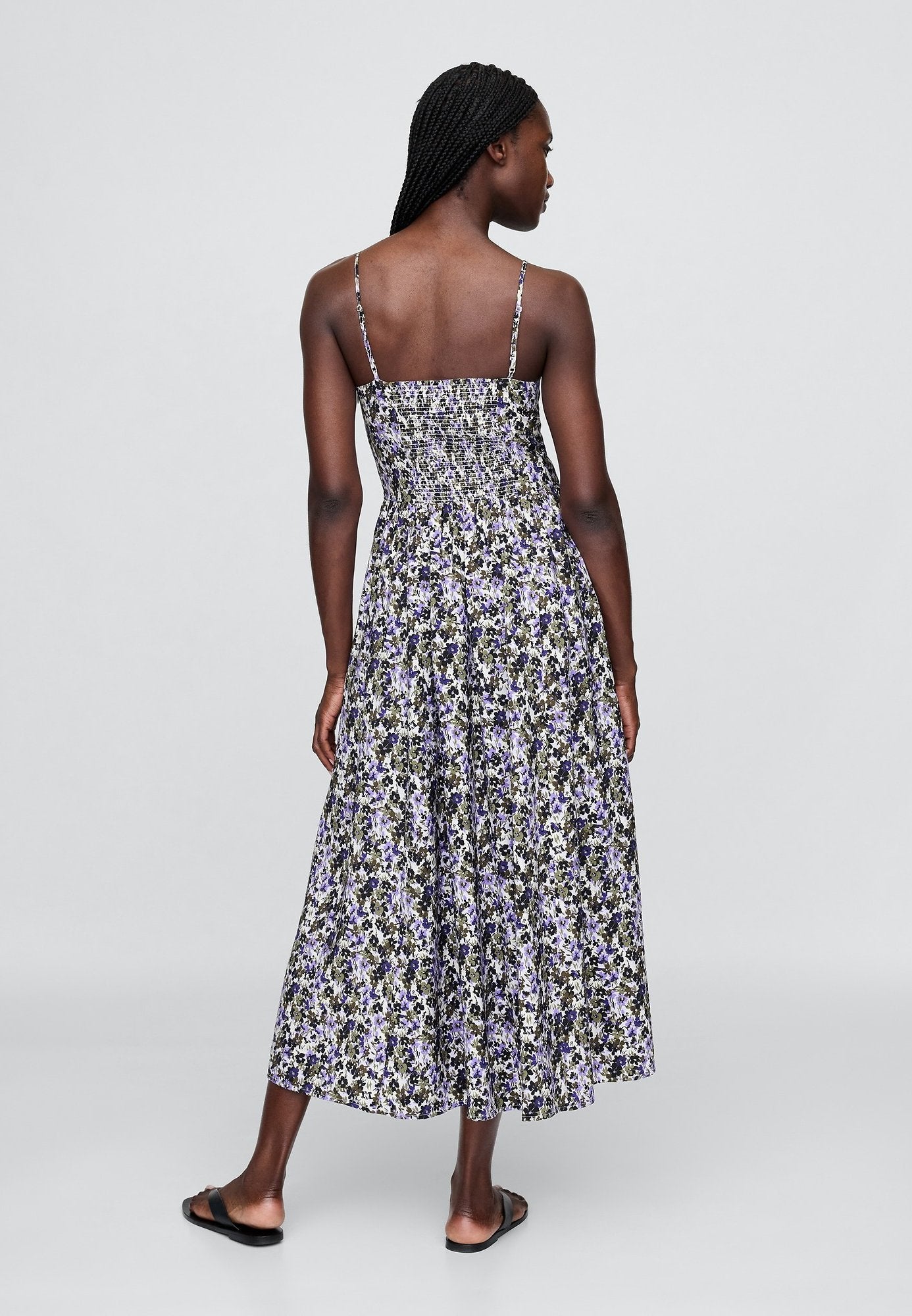 V NECK SHIRRED MAXI - Day dress - purple