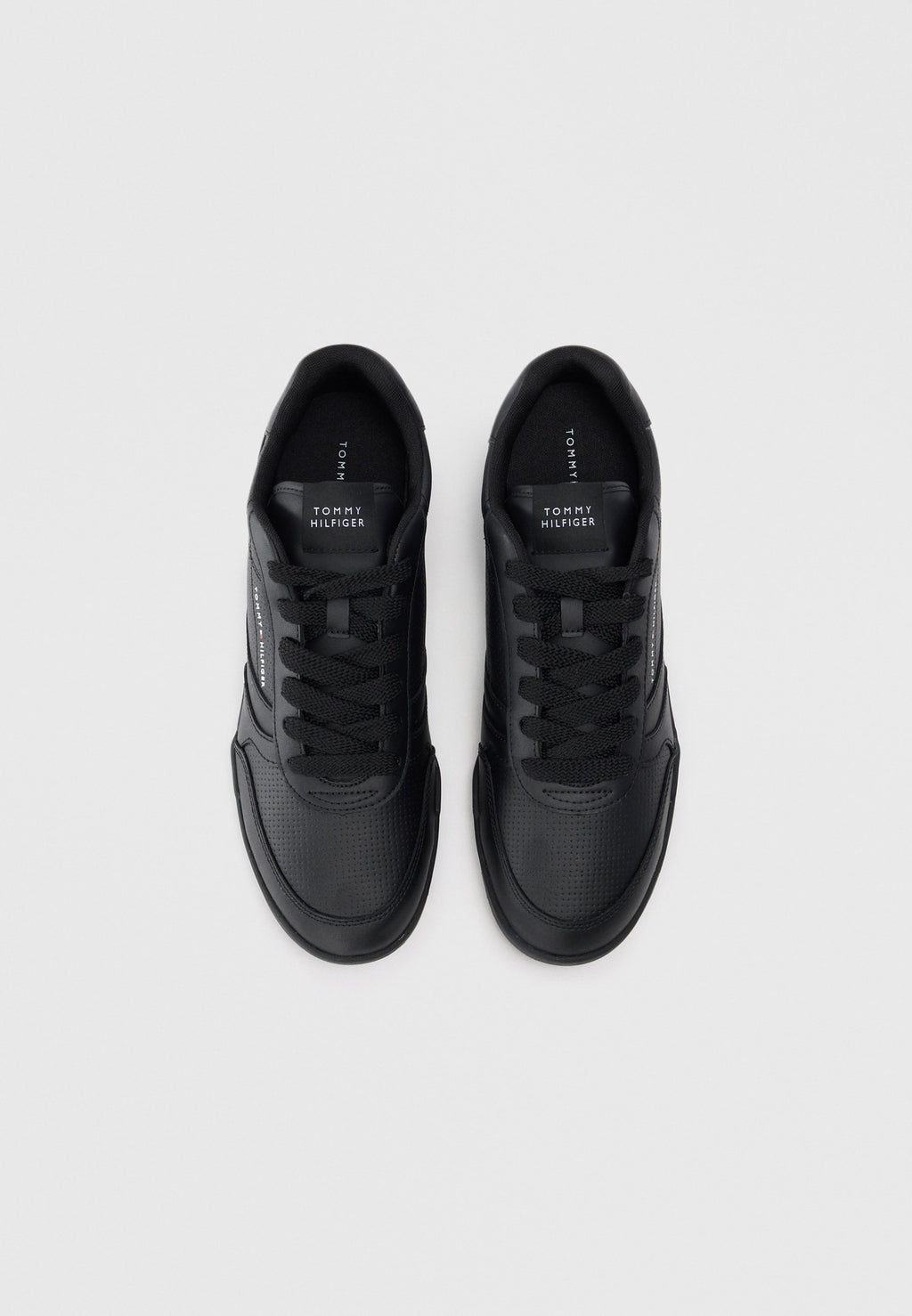DEBOSSED LOGO CUPSOLE TRAINERS WITH LEATHER - Trainers - black