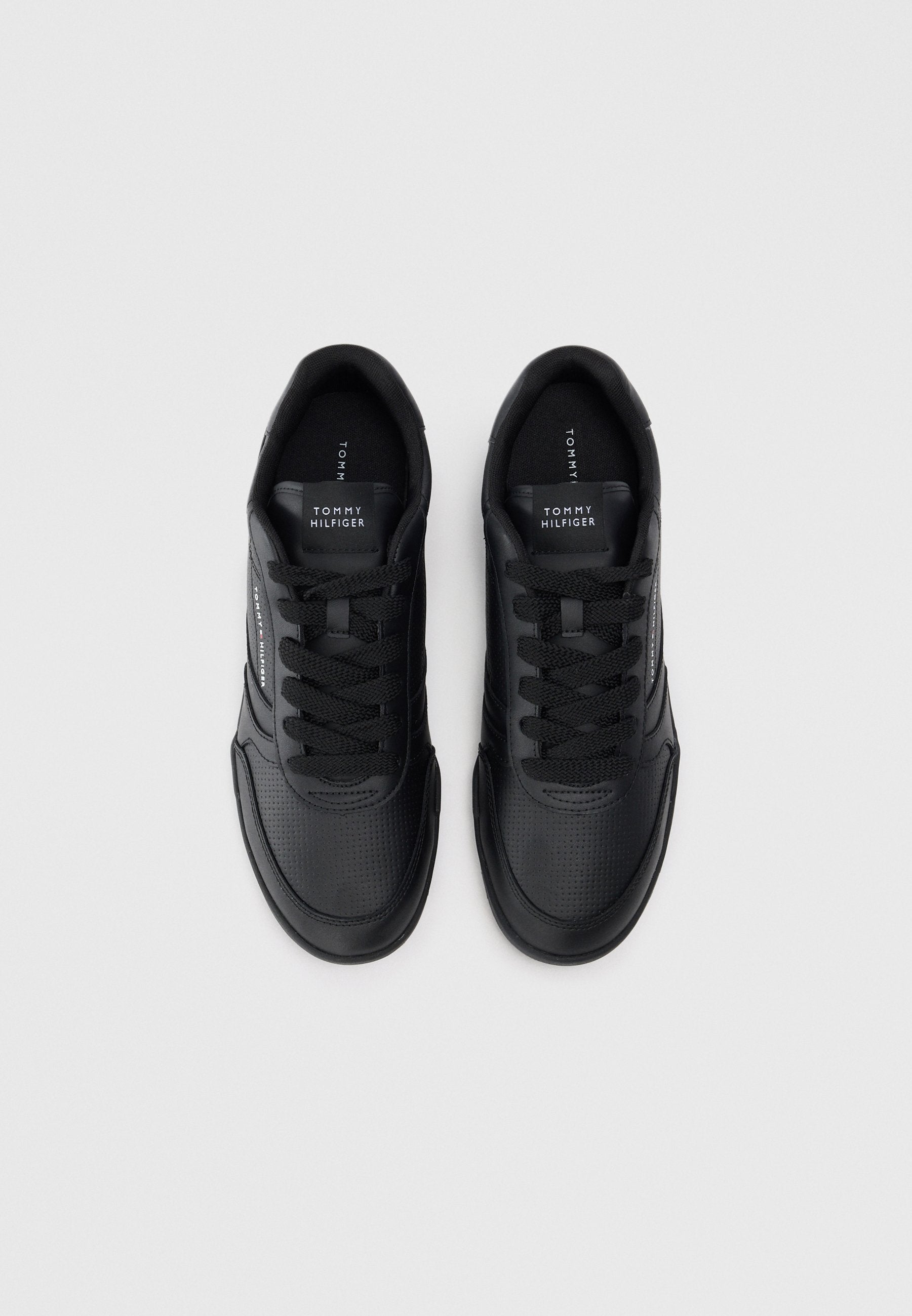 DEBOSSED LOGO CUPSOLE TRAINERS WITH LEATHER - Trainers - black