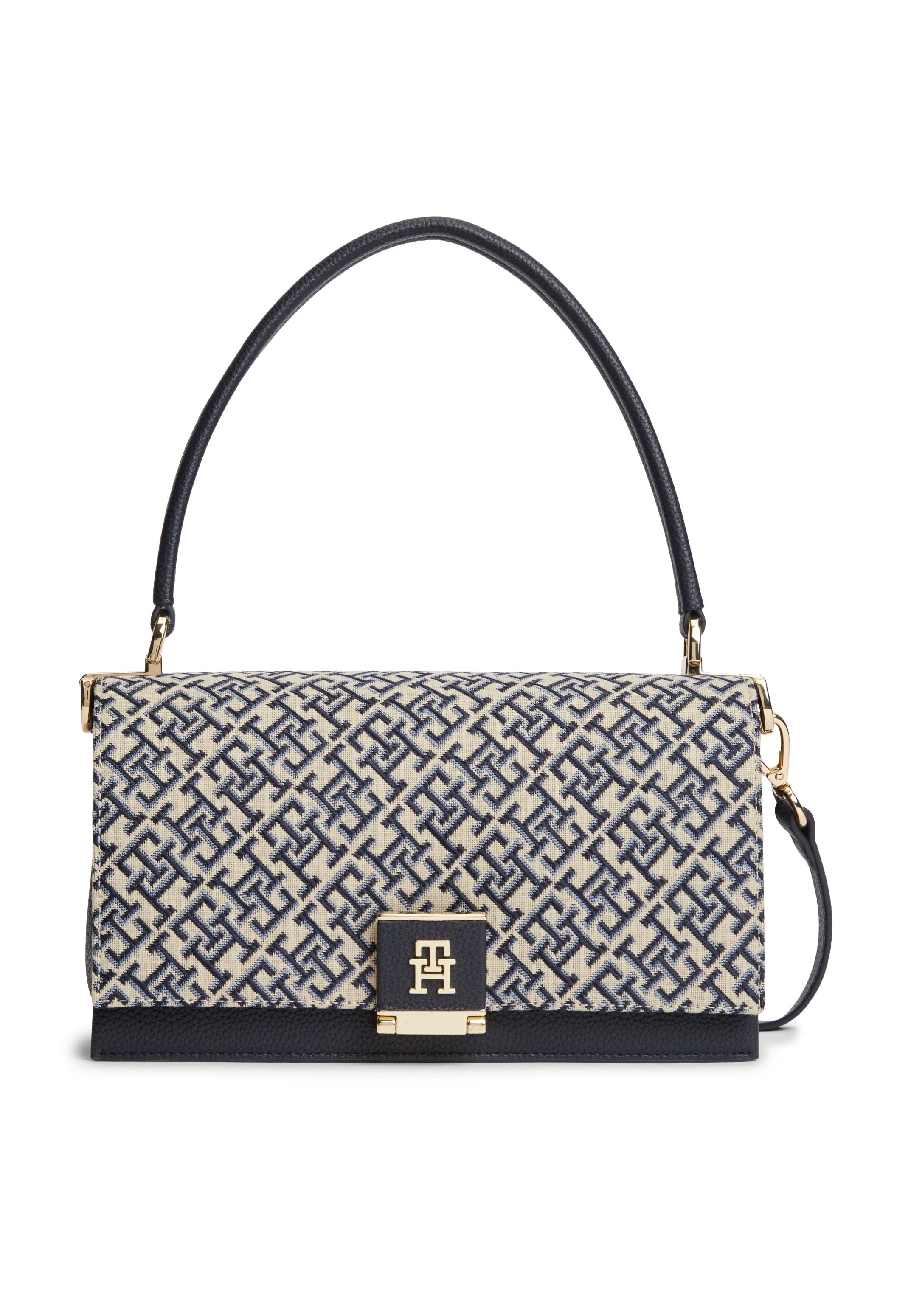 TH MONOGRAM JACQUARD CROSSBODY BAG - Handbag - blue mono