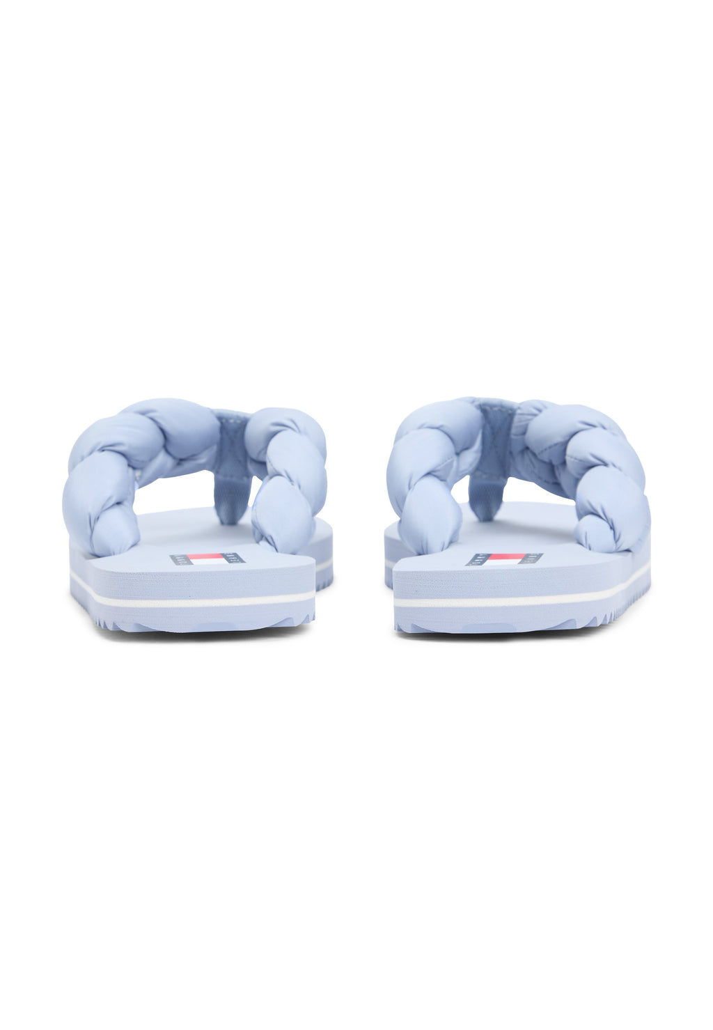 BRAIDED PADDED STRAP SERRATED FLIP-FLOPS - T-bar sandals - soaring skies