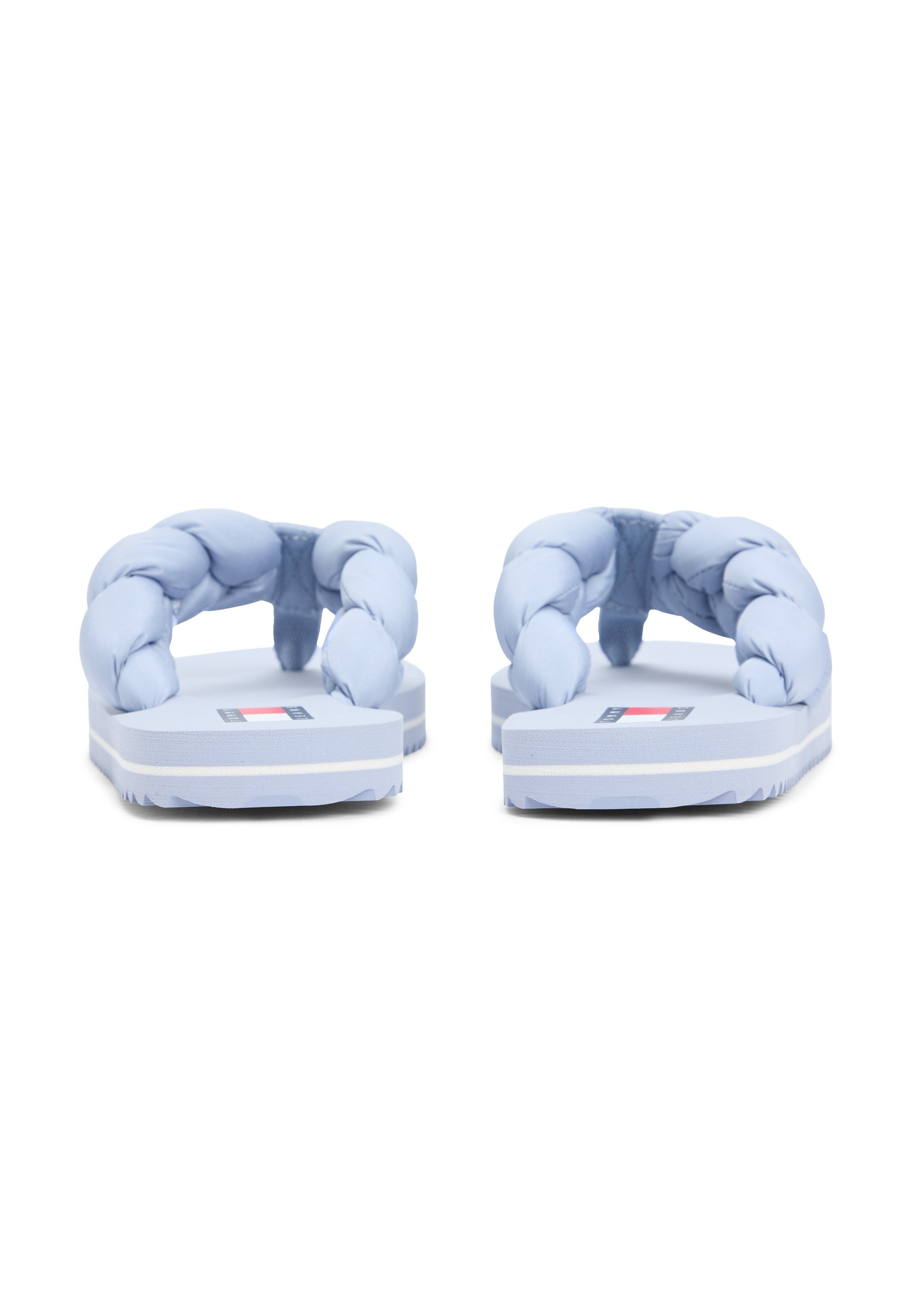 BRAIDED PADDED STRAP SERRATED FLIP-FLOPS - T-bar sandals - soaring skies