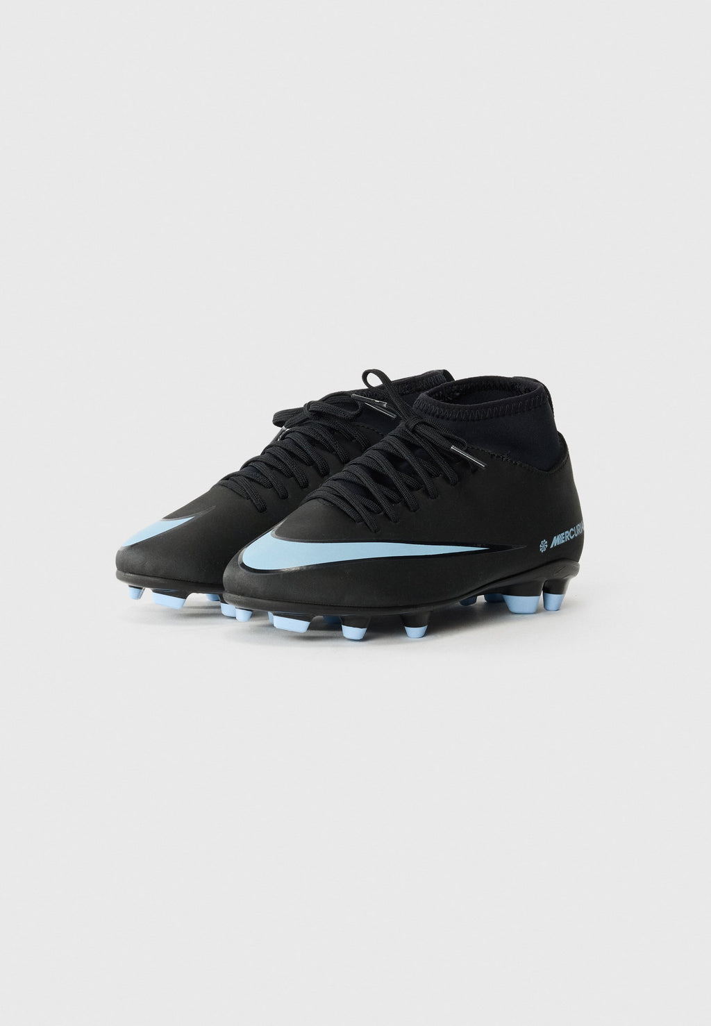 JR MERCURIAL SUPERFLY 10 CLUB FG/MG UNISEX - أحذية كرة قدم للأرض الثابتة - أسود/أزرق ثلجي