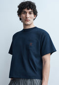 LOGO AND MEDUSA - Basic T-shirt - navy blue