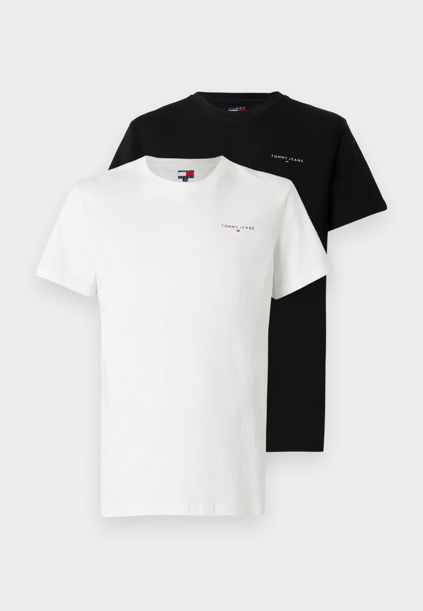 LOT DE 2 T-SHIRTS EN JERSEY SLIM AVEC LOGO LINÉAIRE - T-shirt basique - écru/noir