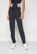ESSENTIALS 3 STRIPES FRENCH TERRY CUFFED - Tracksuit bottoms - black/white