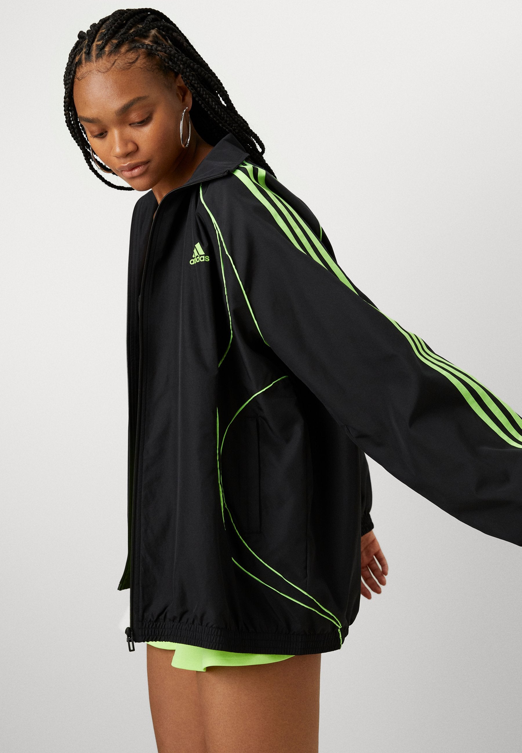 TEAMGEIST ADICOLOR - Light jacket - black/signal green