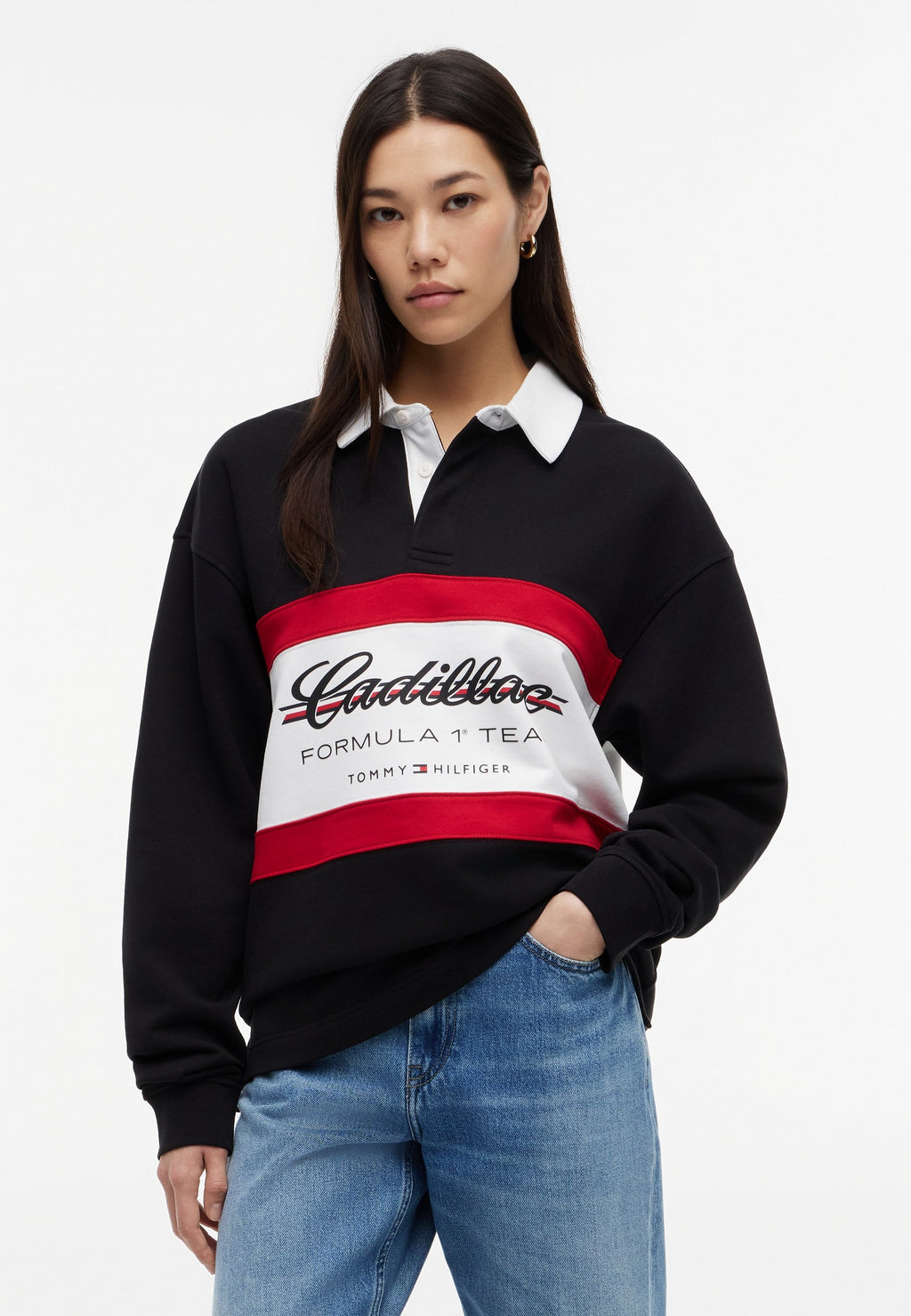 TH X CADILLAC FORMULA 1 TEAM LS PANELLED RUGBY UNISEX - Sweatshirt - black