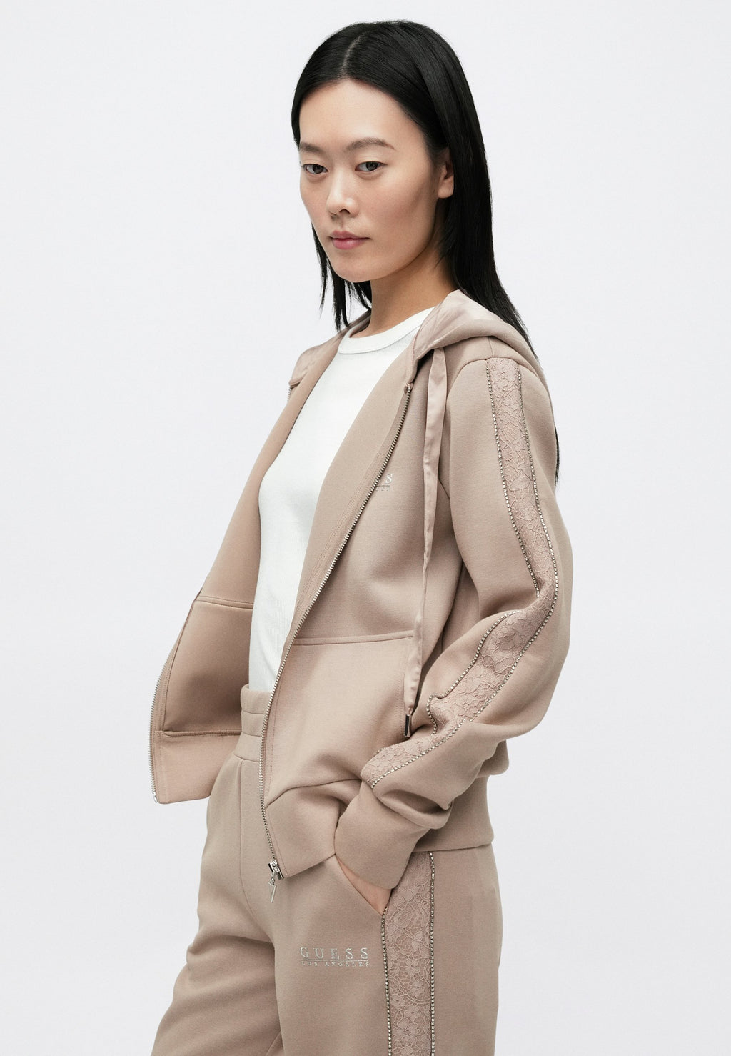 NEW HOODED - Zip-up sweatshirt - summer clay