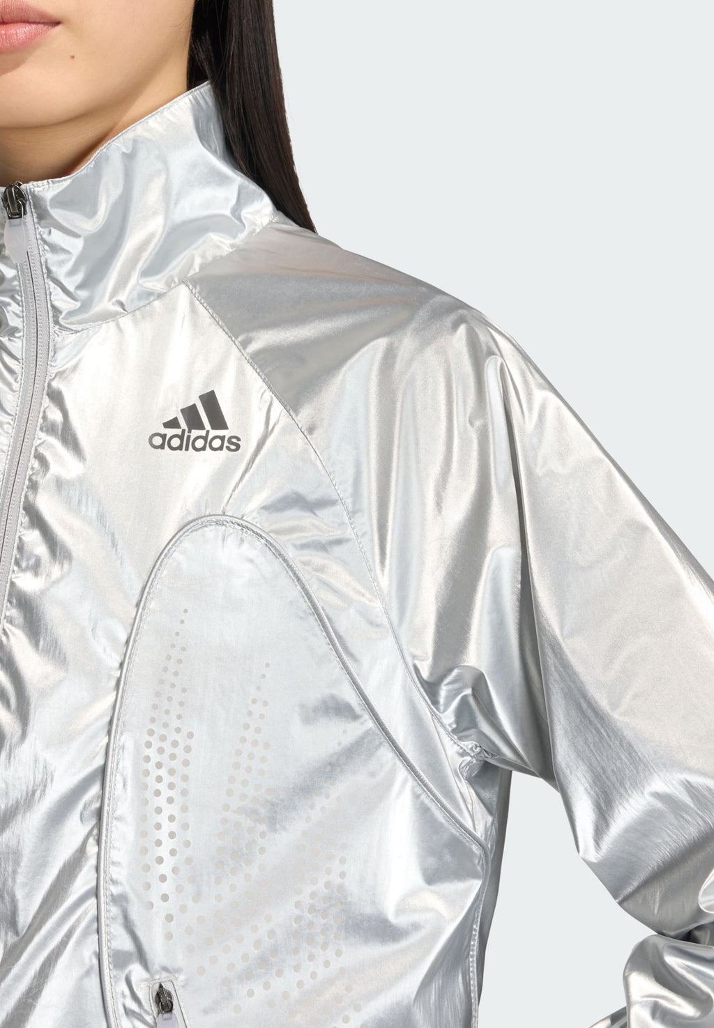 TRACKTOP - Faux leather jacket - silver met