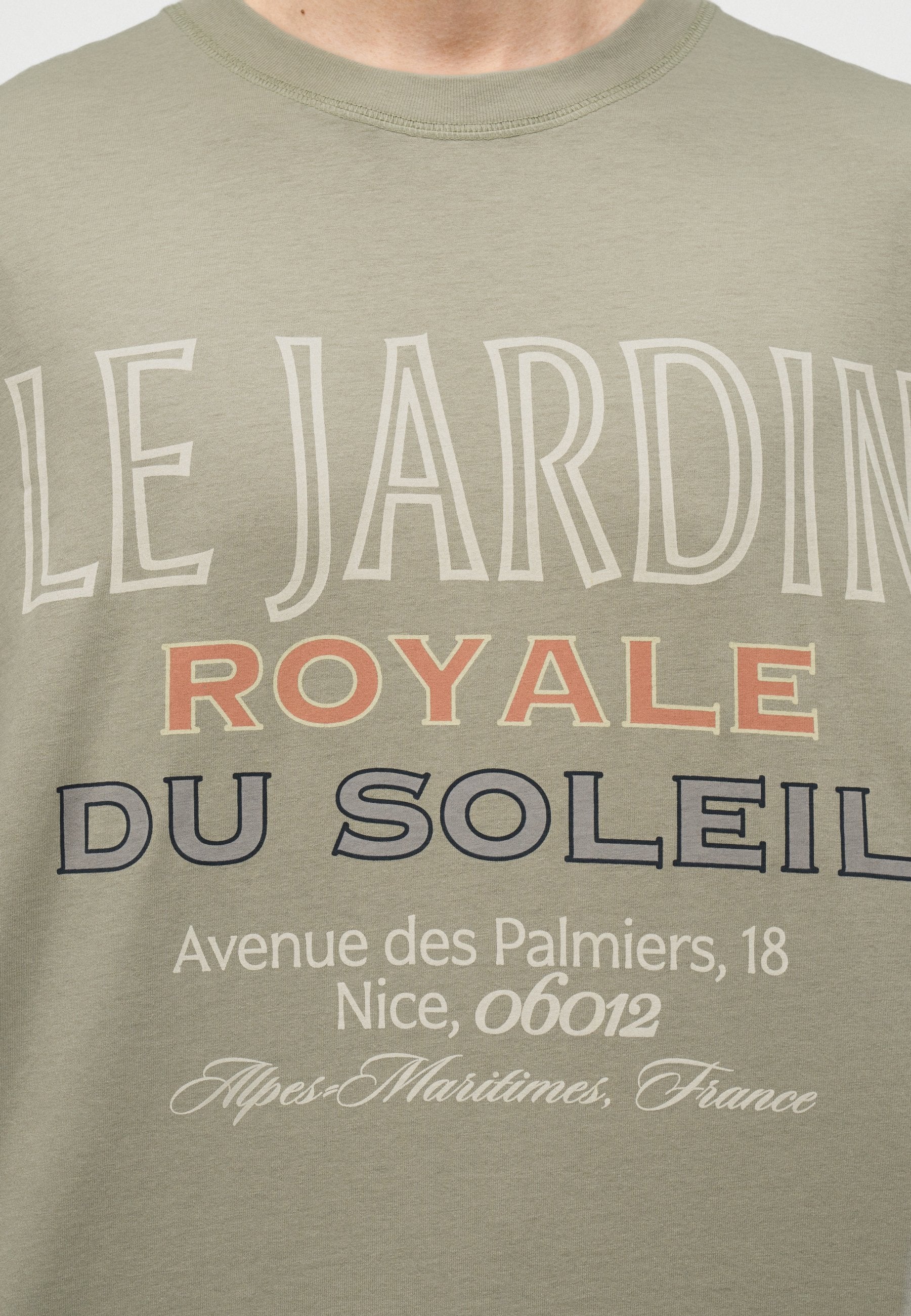 JORMENTON TYPO FRONT TEE CREW NECK - Print T-shirt - seagrass