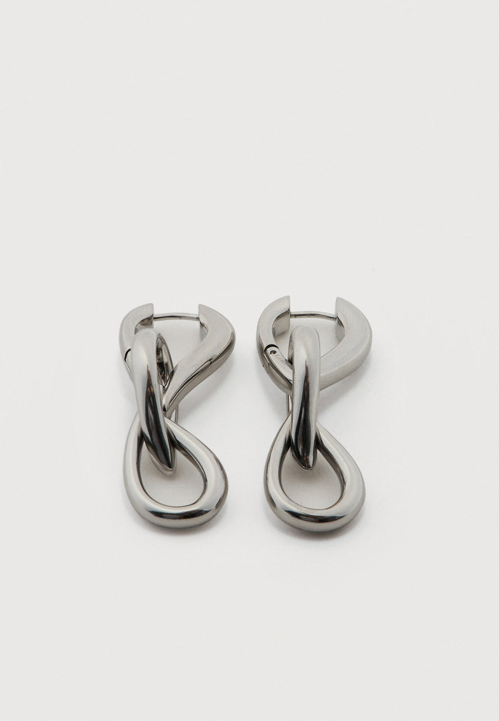 SCULPTURED DROPES - Earrings - silver-coloured