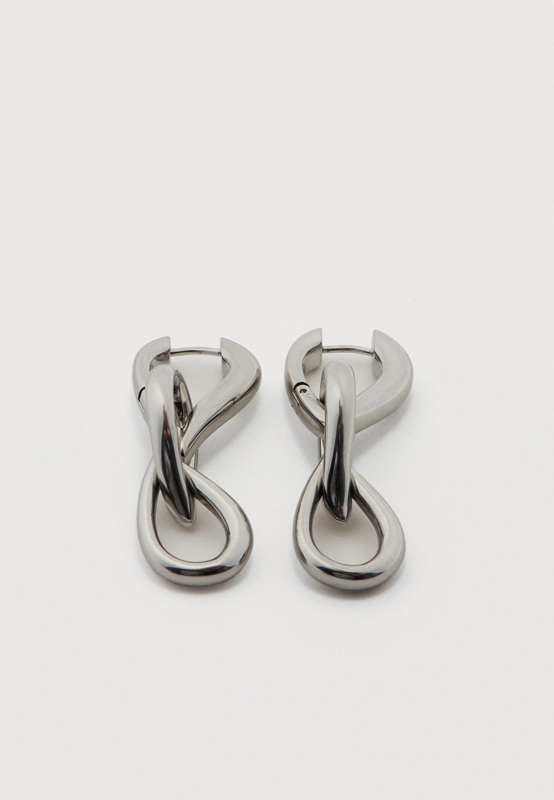 SCULPTURED DROPES - Earrings - silver-coloured