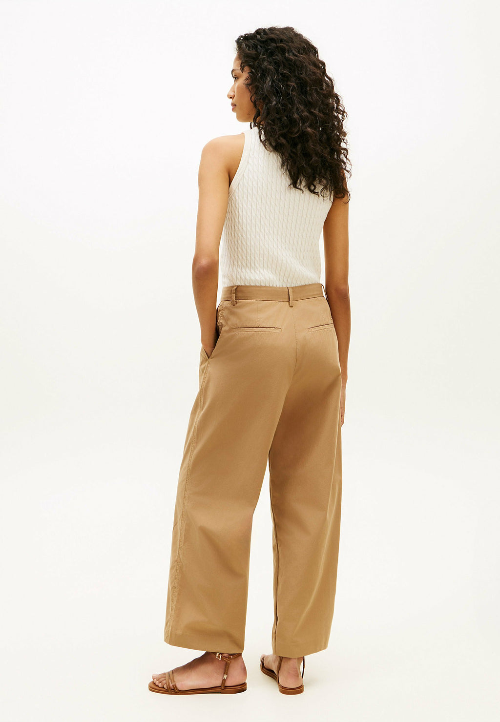 WASHED WIDE LEG TROUSERS - Trousers - bronze twist