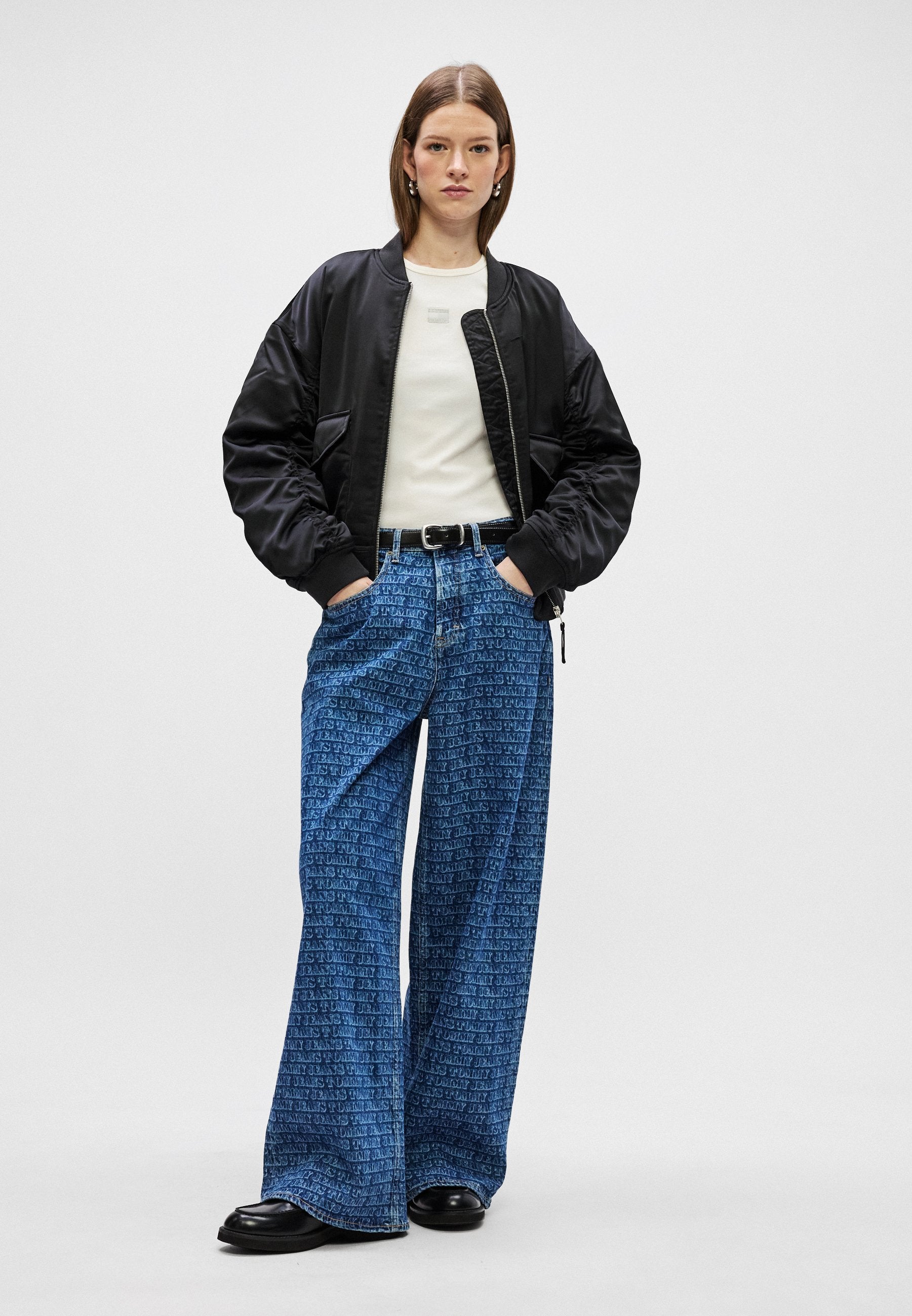 SPELL-OUT MID RISE LOOSE JEANS - Loose Jeans - denim medium