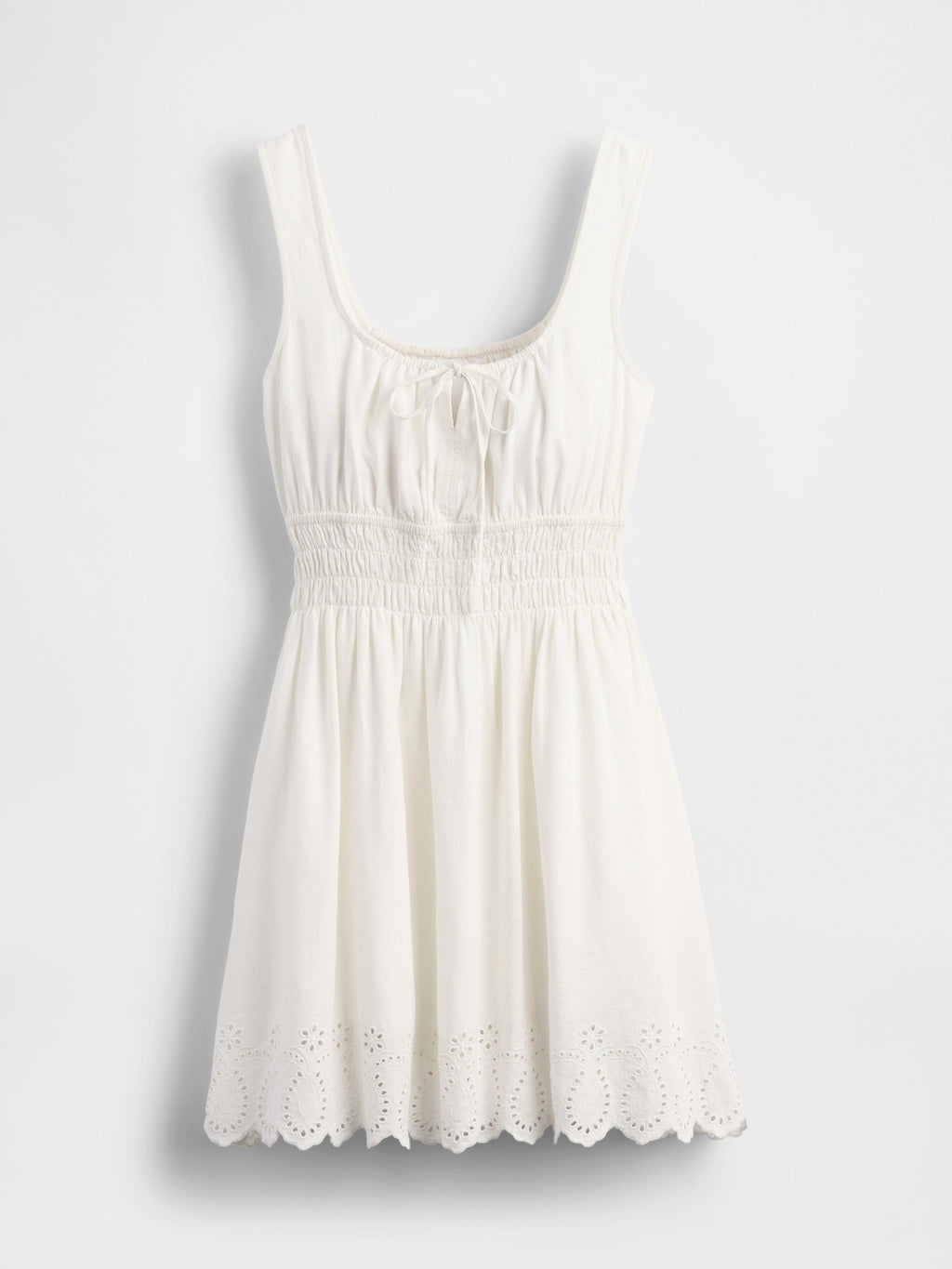 TIE SMOCKED MINI DRESS - Day dress - new off white