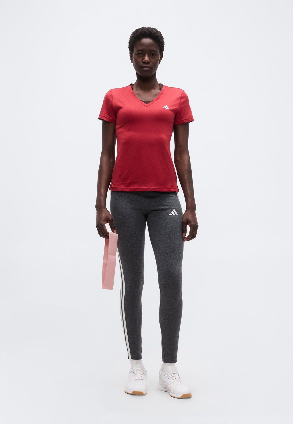 WORKOUT ESSENTIALS V-NECK T-SHIRT - Sports T-shirt - active maroon