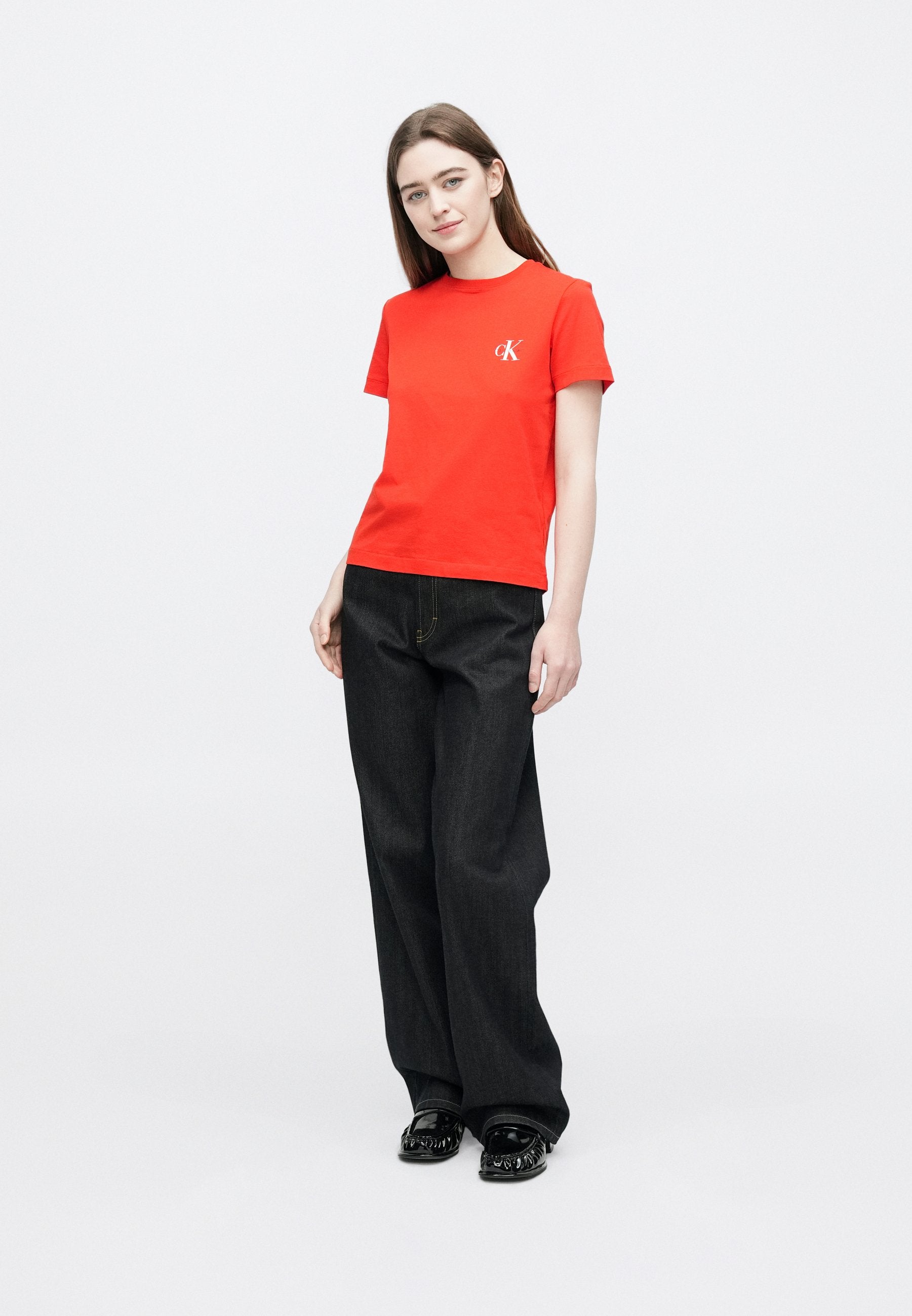 MONOLOGO TEE 2 PACK - Basic T-shirt - red/brilliant white