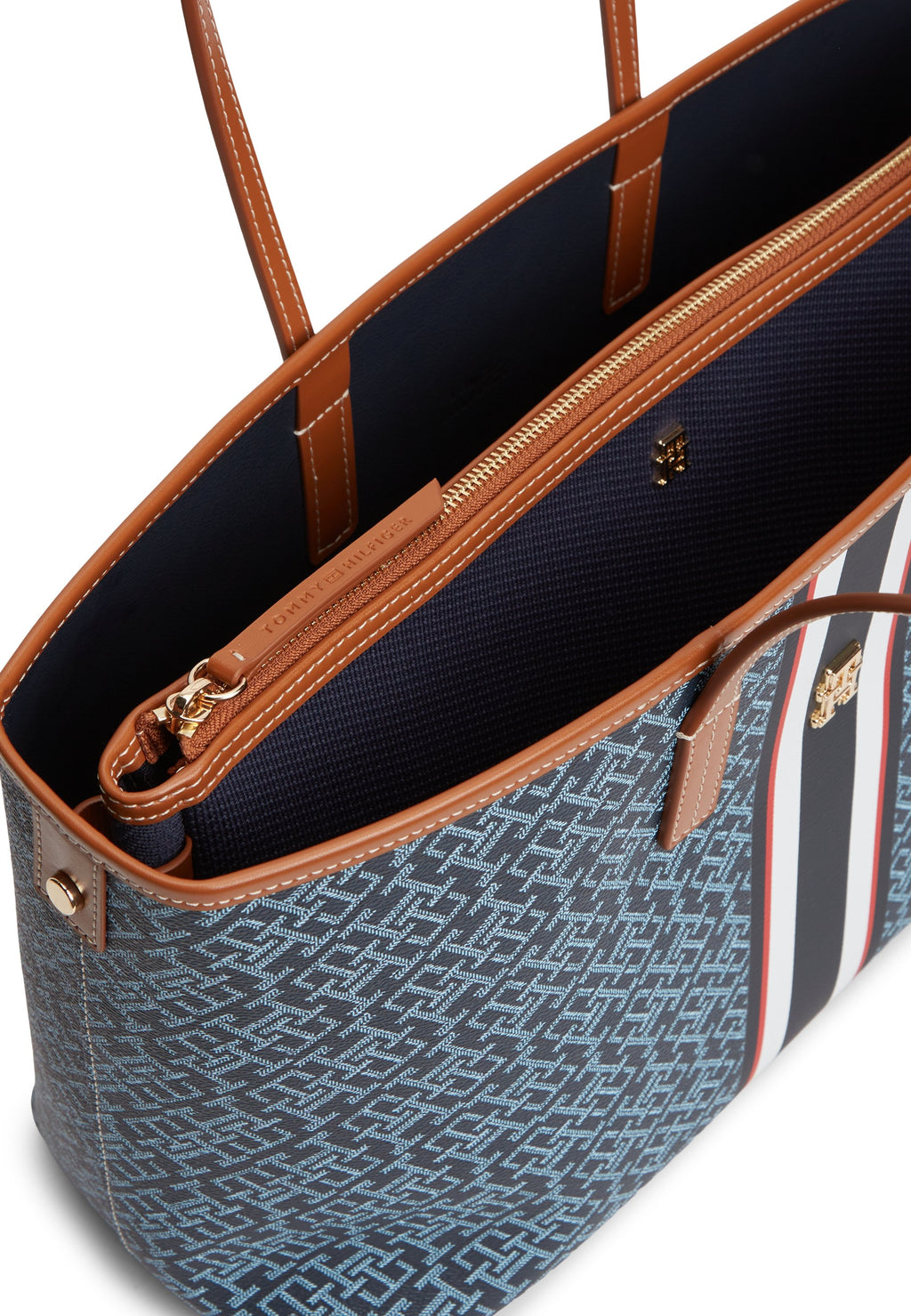 TH MONOPLAY TOTE STRIPE LE - Handbag - blue mix