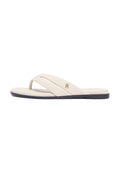 LEATHER TOE POST FLAT SANDALS - T-bar sandals - classic beige