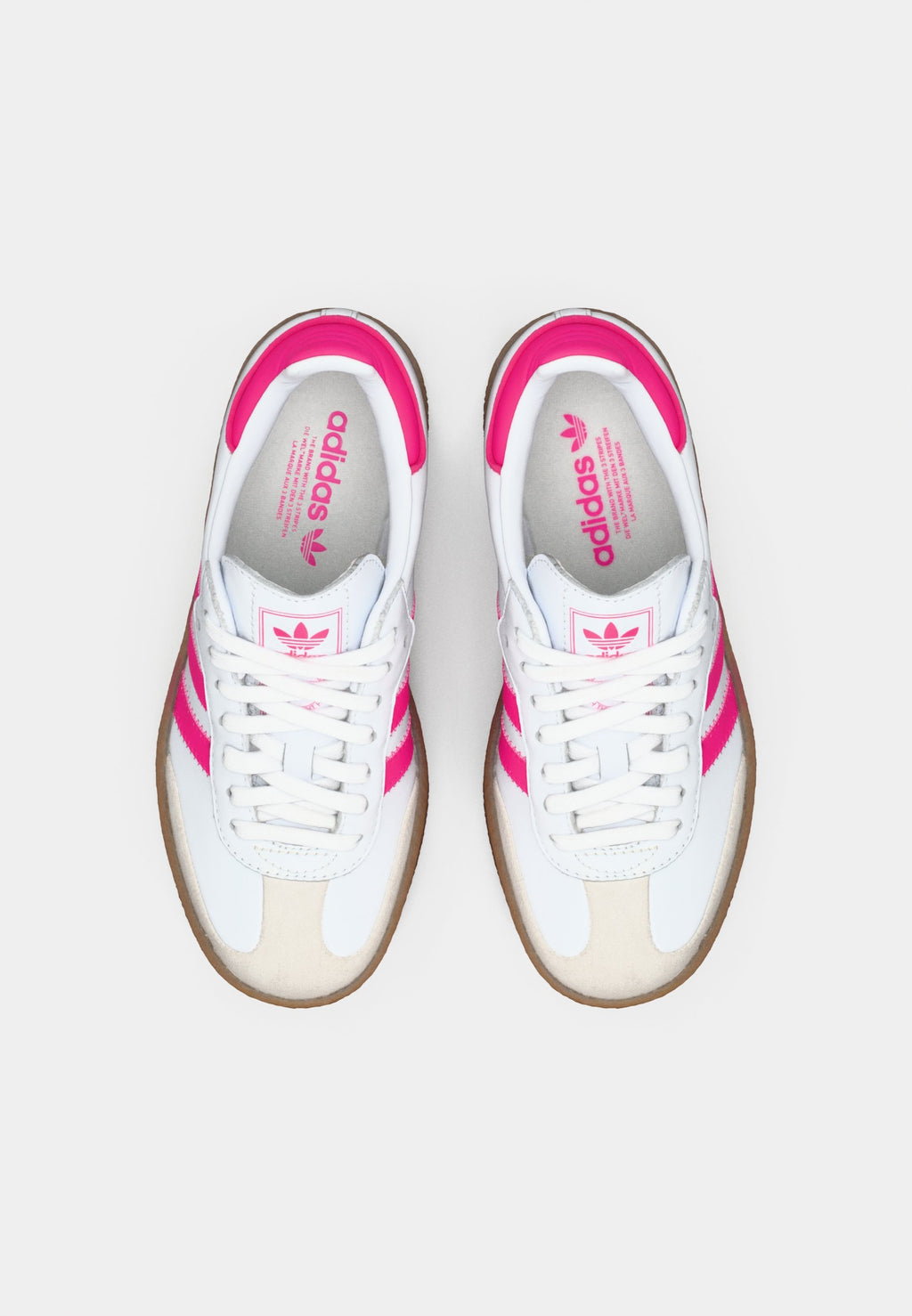 SAMBAE UNISEXE - Baskets - footwear white/shock pink/gold-coloured metallic