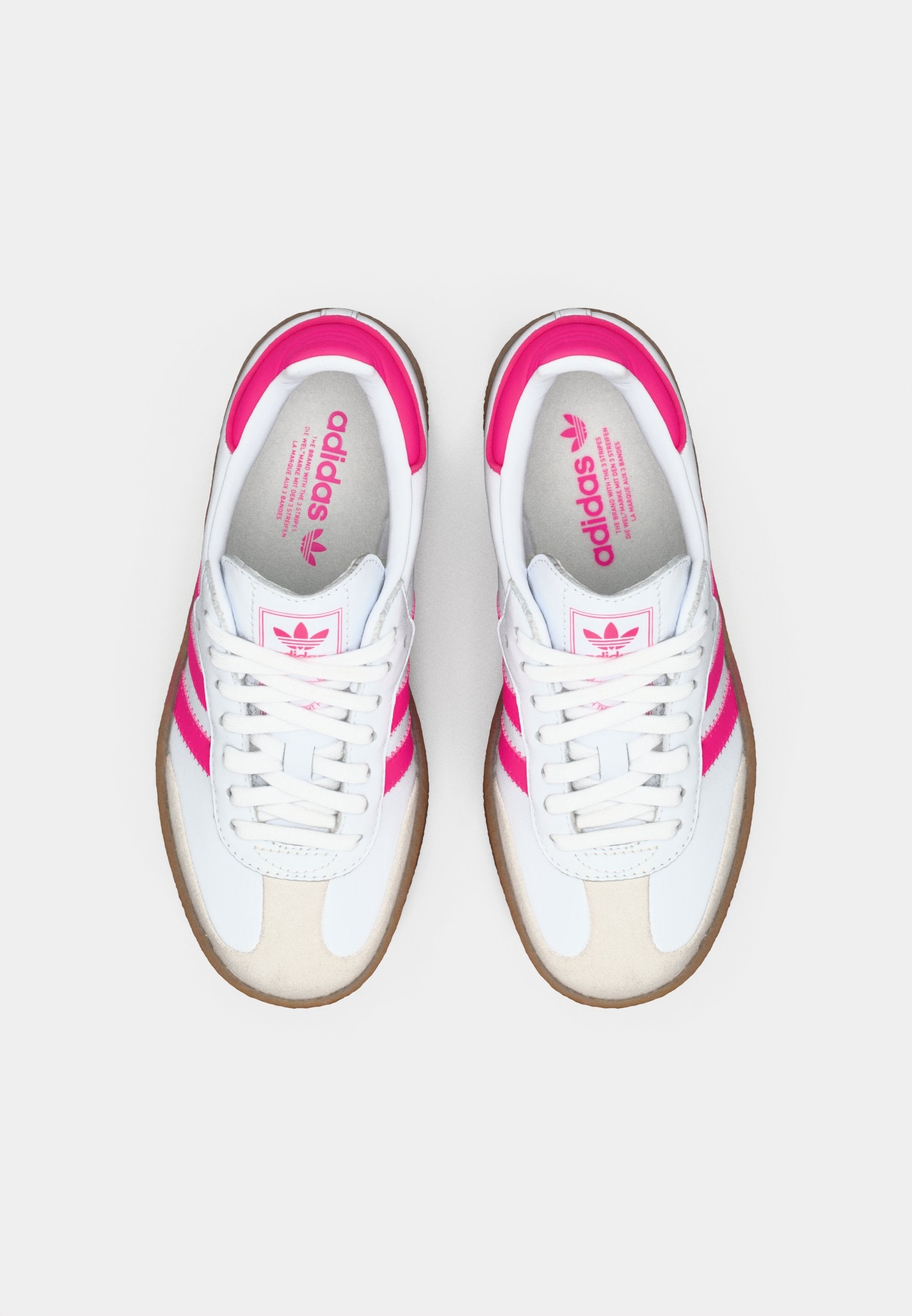 SAMBAE UNISEXE - Baskets - footwear white/shock pink/gold-coloured metallic
